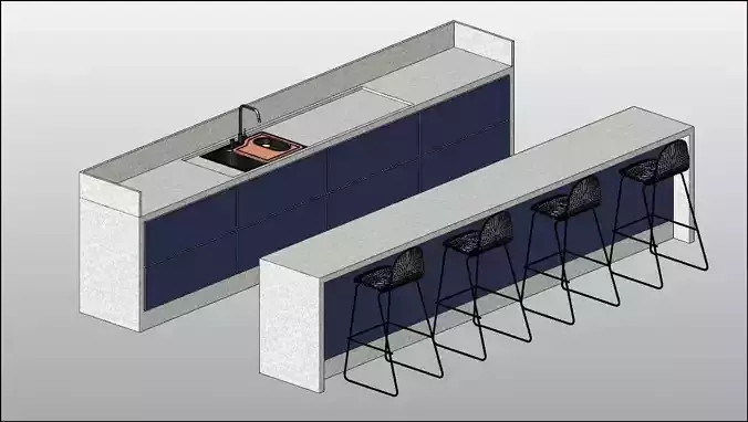 Cozinha kitchen with counter tops and bar stools