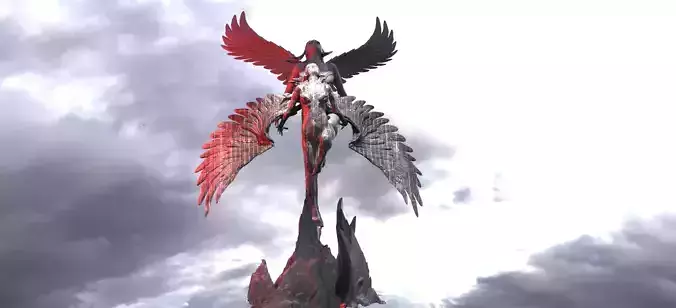 Crescent Angel Statue With models