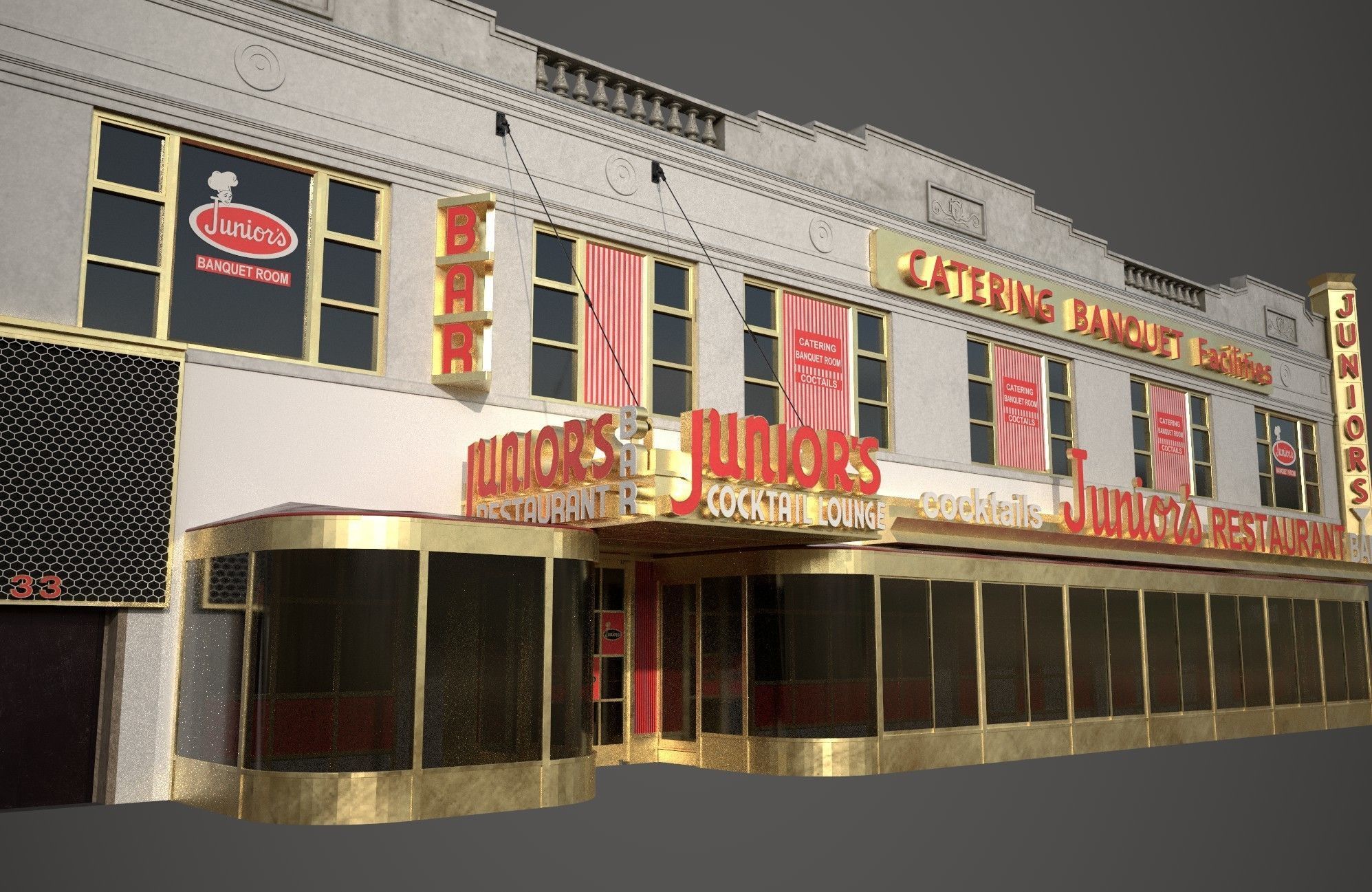 Juniors Restaurant 3D model_4