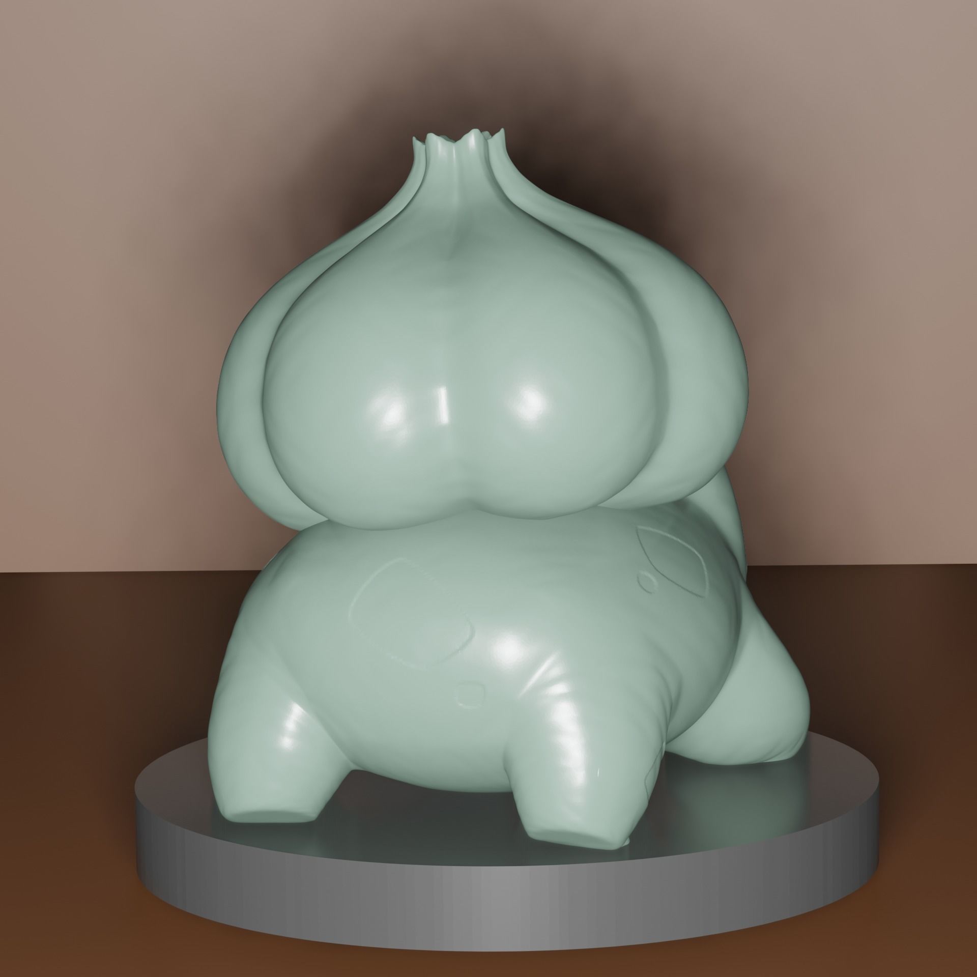 Bulbasaur pokemon figurine with leaf on top 3D print model_3