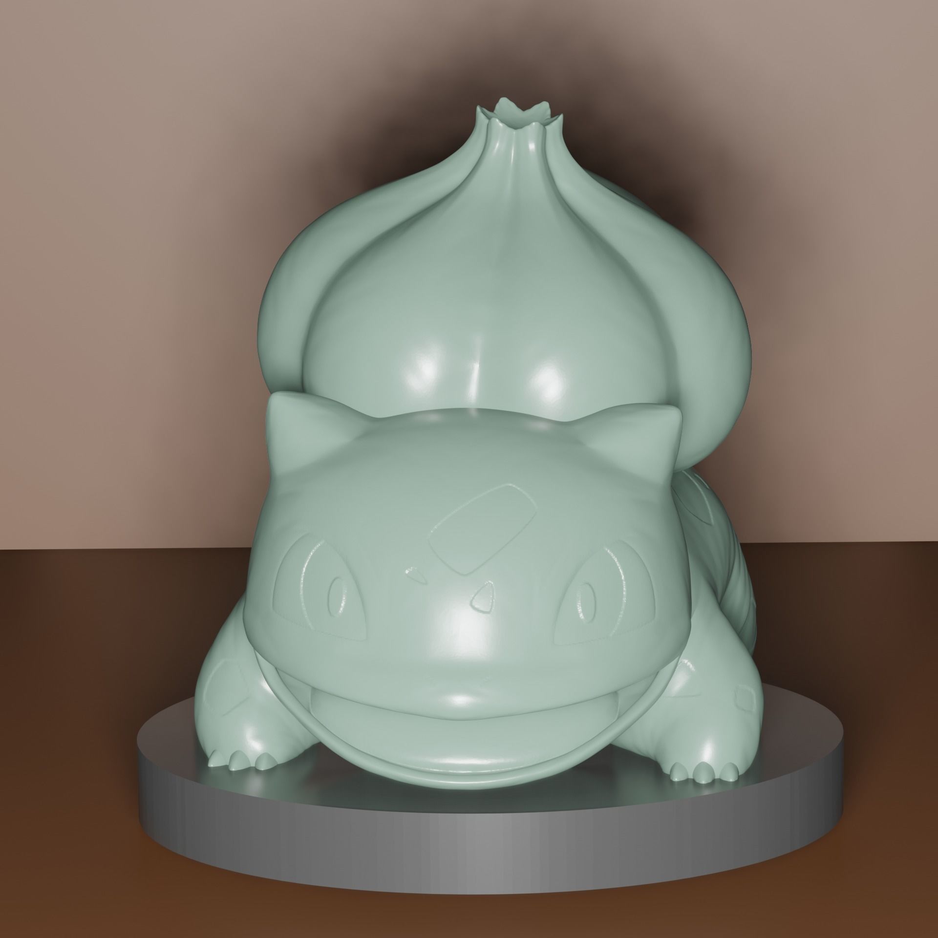 Bulbasaur pokemon figurine with leaf on top 3D print model_1