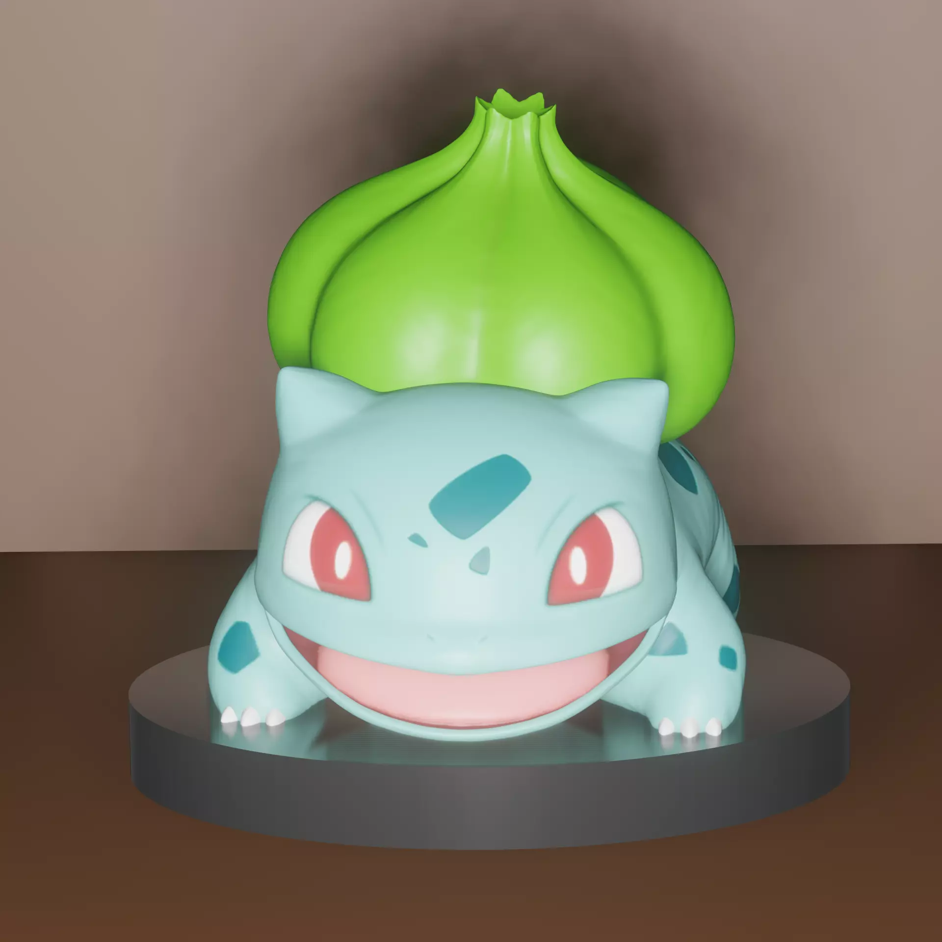 Bulbasaur pokemon figurine with leaf on top 3D print model_0
