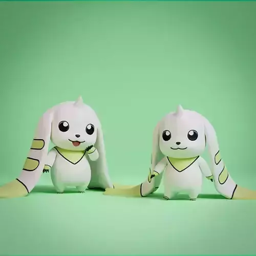 Digimon - Terriermon with 2 poses 3D print model