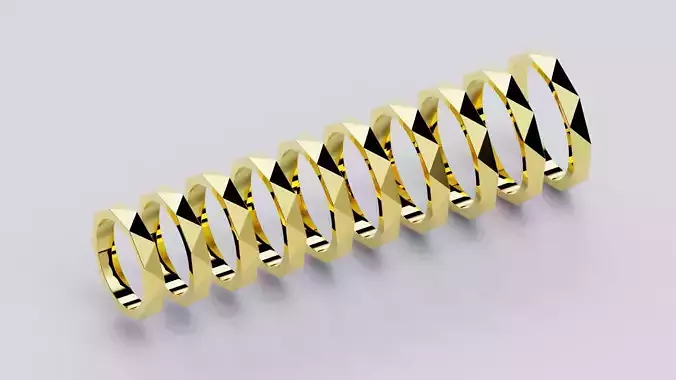 Wedding rings Laurence Signature collection All Sizes version3 3D print model