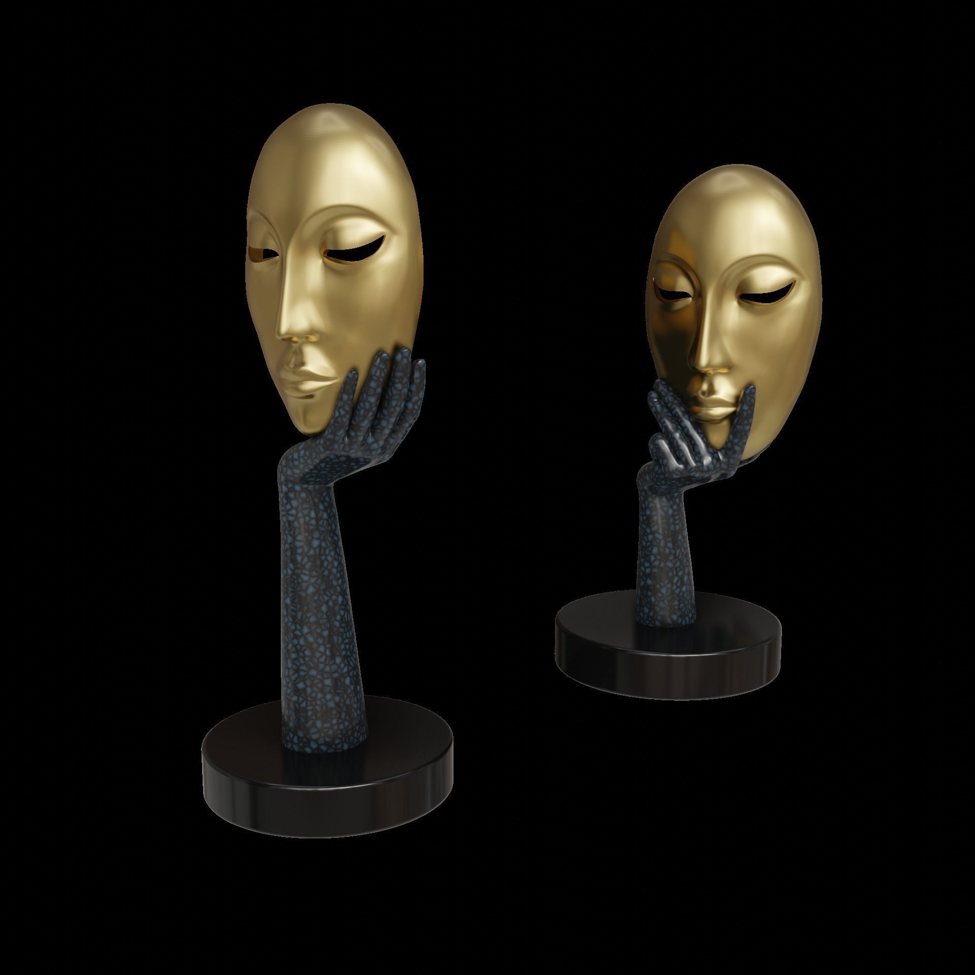 Abstract Art Face Statue Masks Luxury Home Decor Thinker 3D print model_2