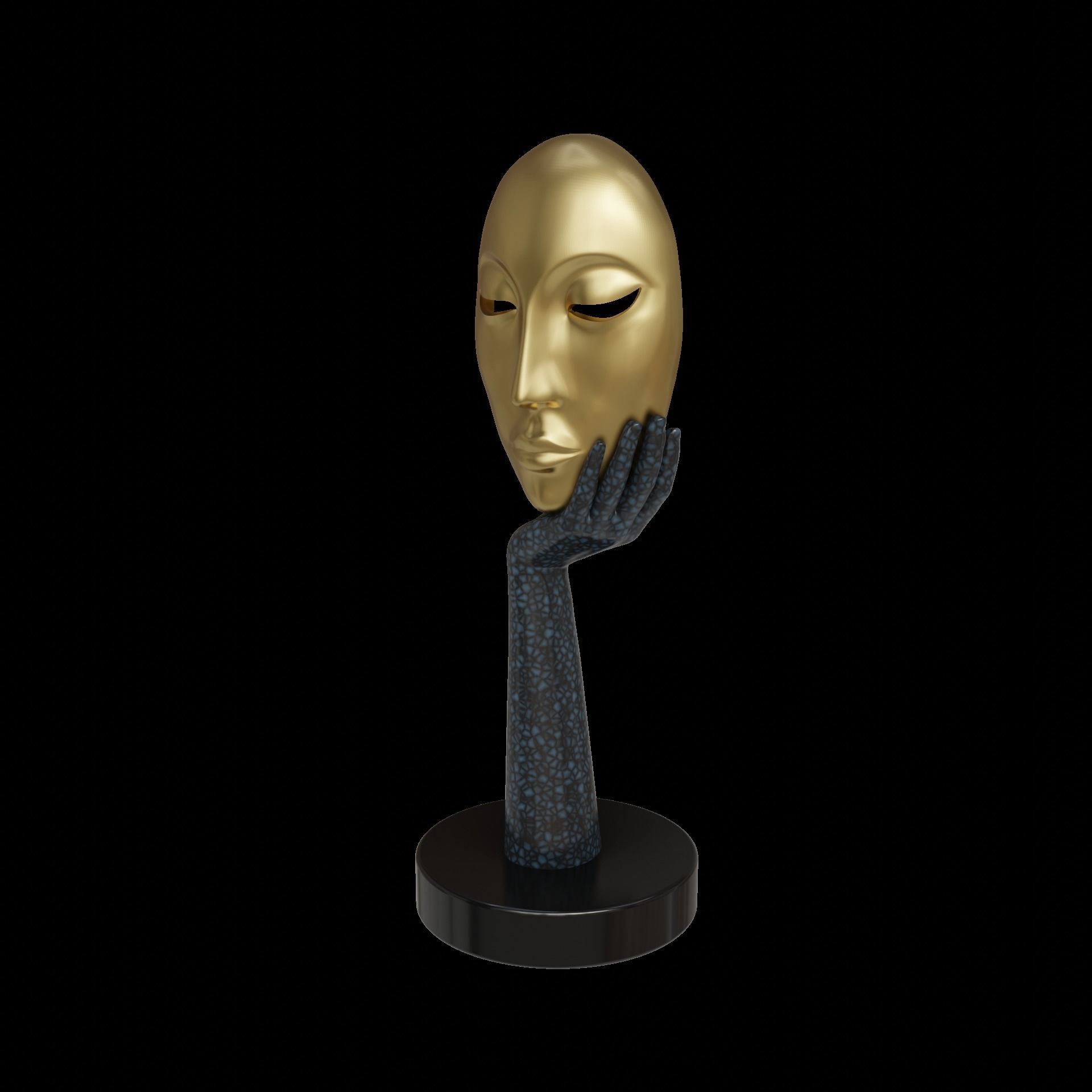 Abstract Art Face Statue Masks Luxury Home Decor Thinker 3D print model_4
