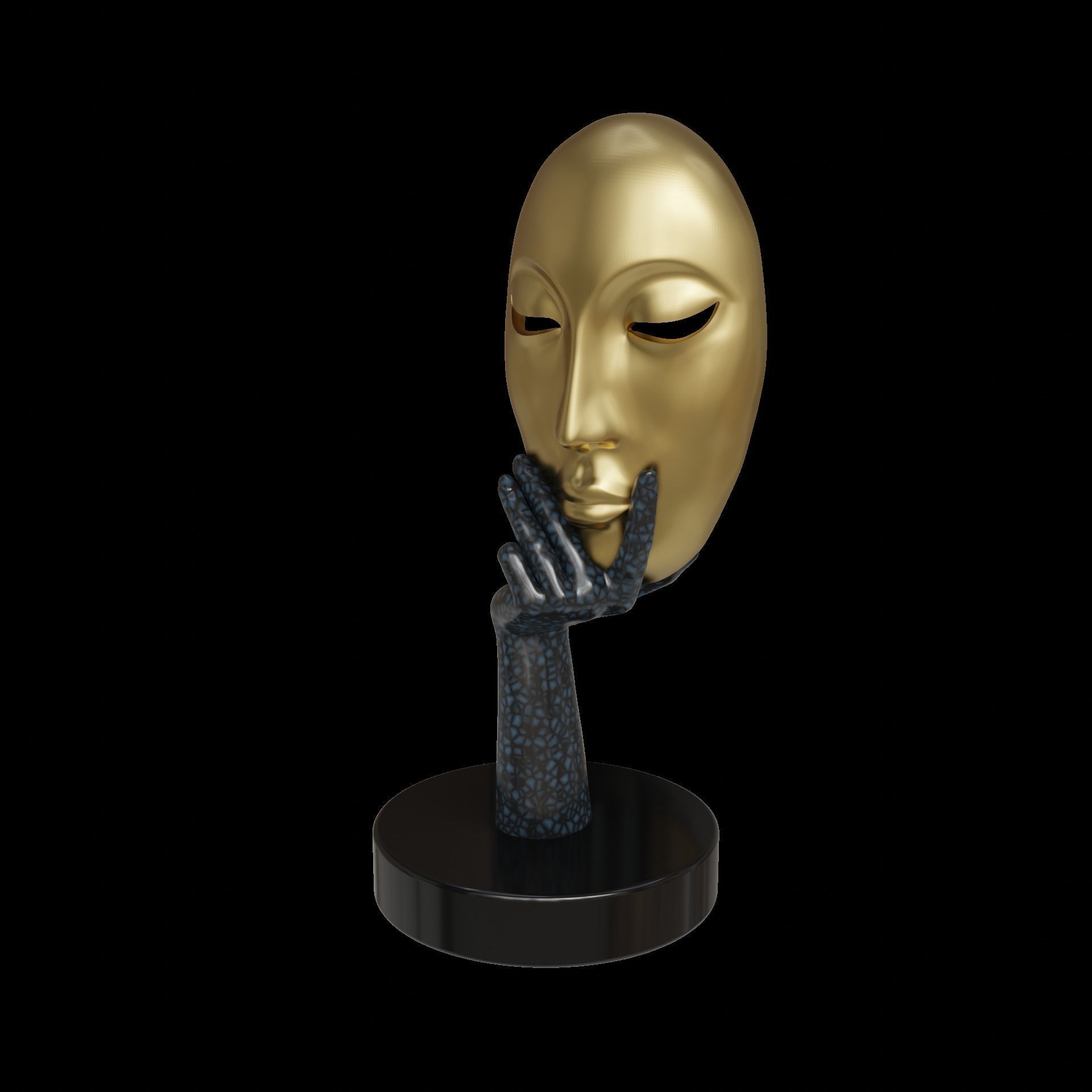 Abstract Art Face Statue Masks Luxury Home Decor Thinker 3D print model_7