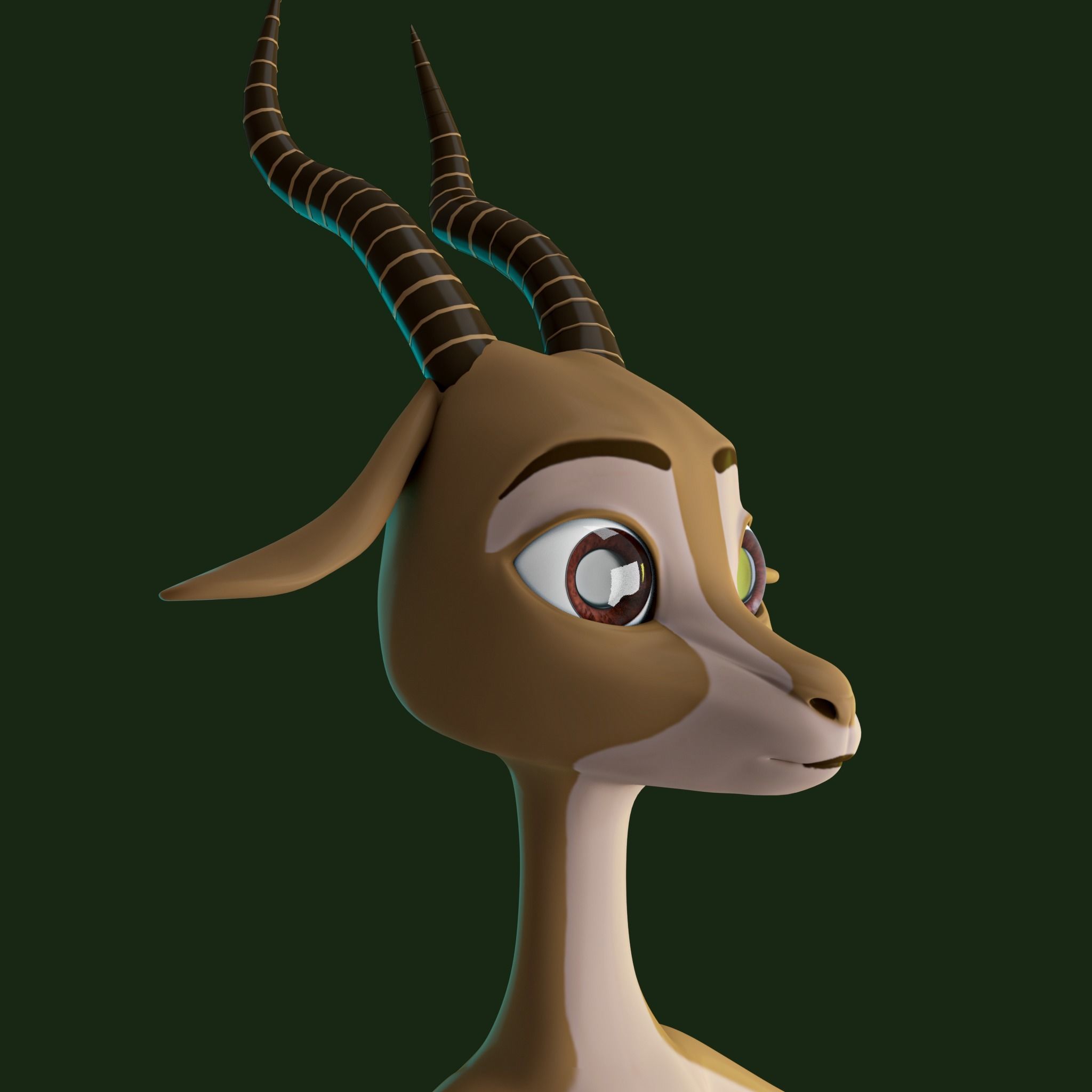 Stylized Deer NoRig Low-poly 3D model_2