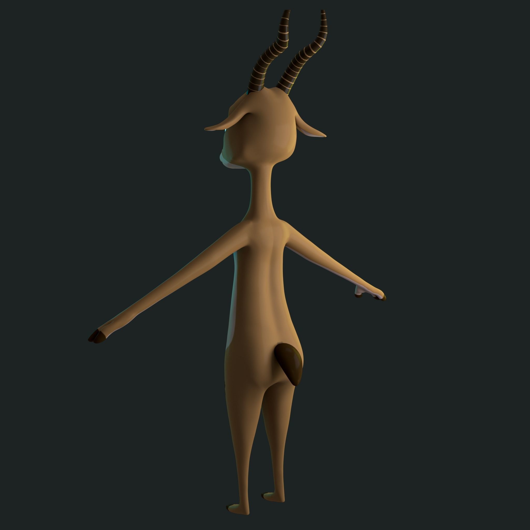 Stylized Deer NoRig Low-poly 3D model_15