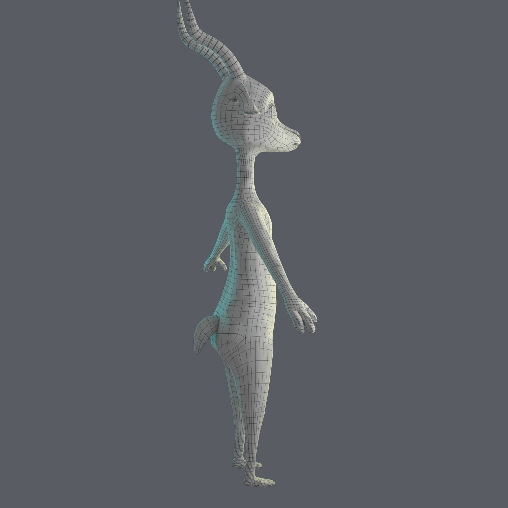 Stylized Deer NoRig Low-poly 3D model_21