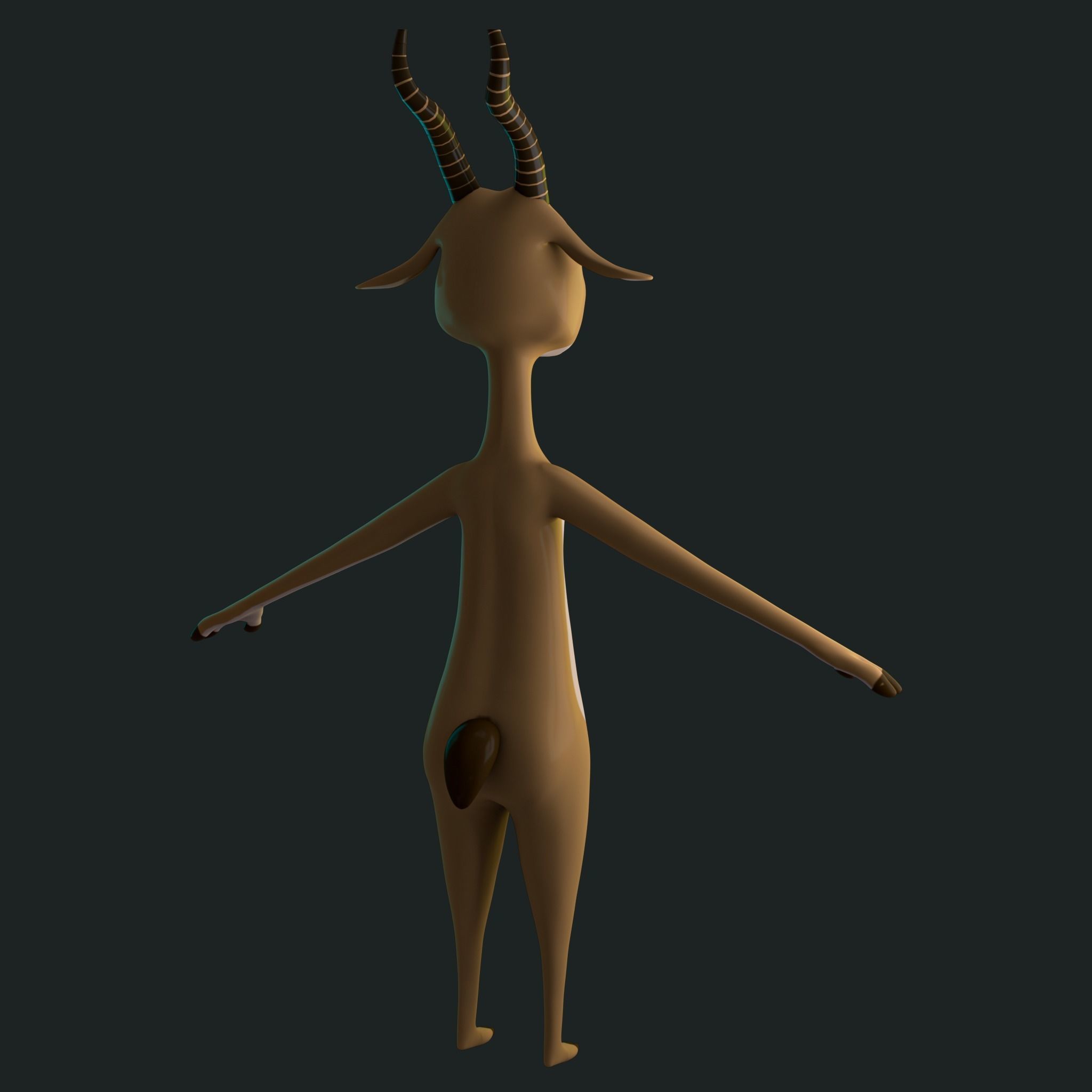 Stylized Deer NoRig Low-poly 3D model_12