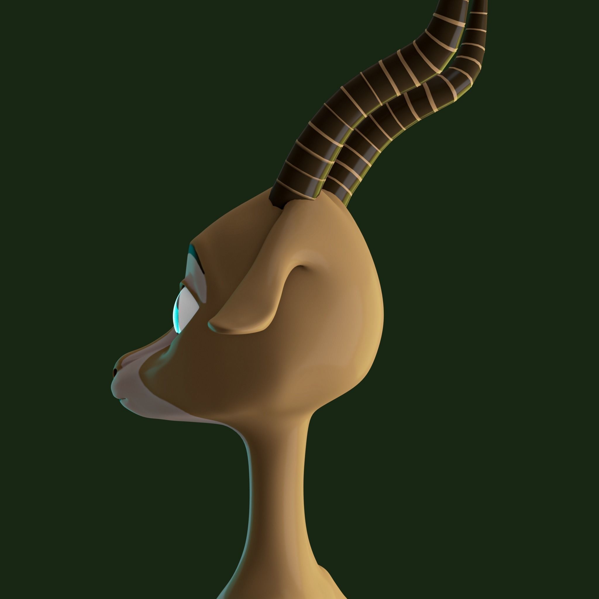 Stylized Deer NoRig Low-poly 3D model_5