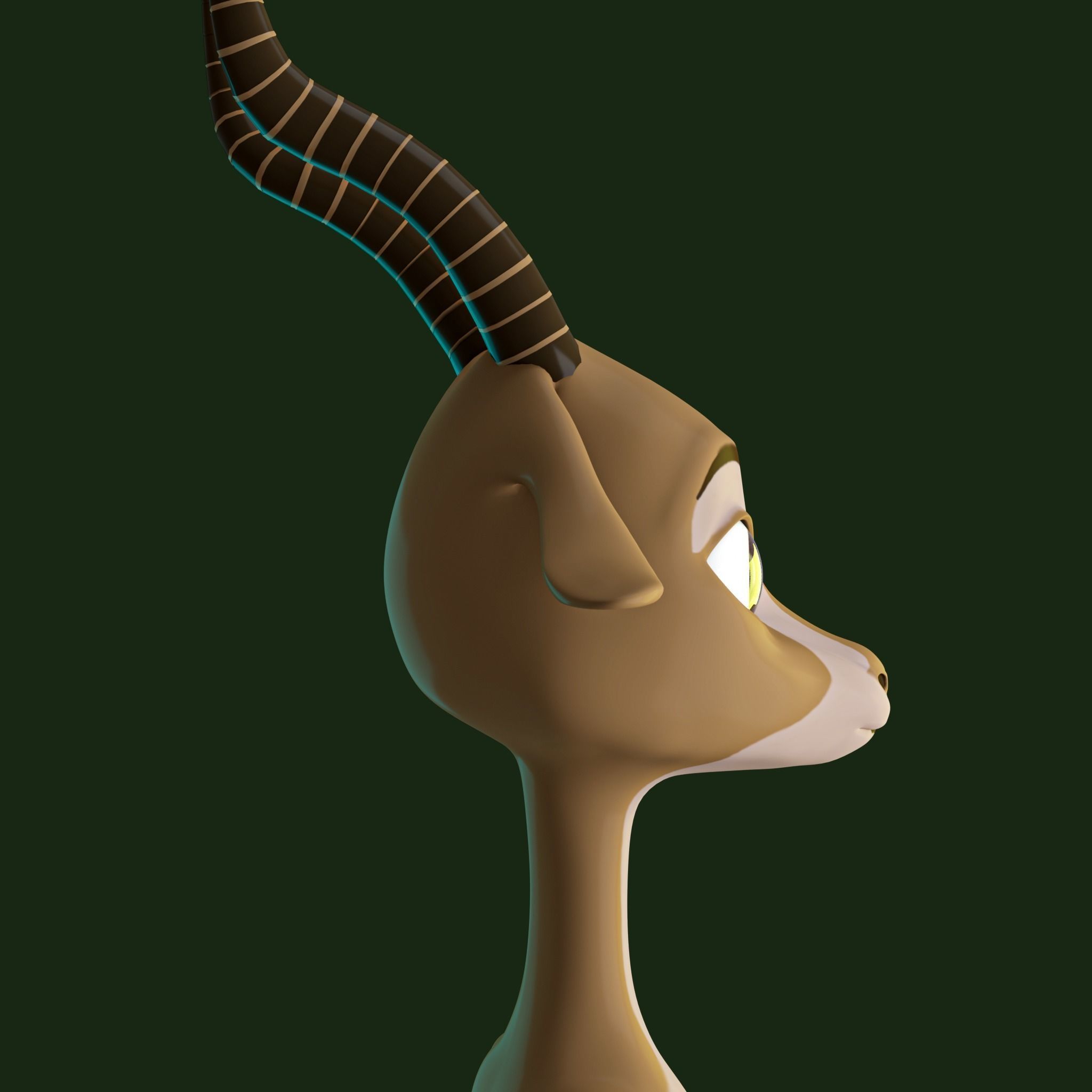 Stylized Deer NoRig Low-poly 3D model_3