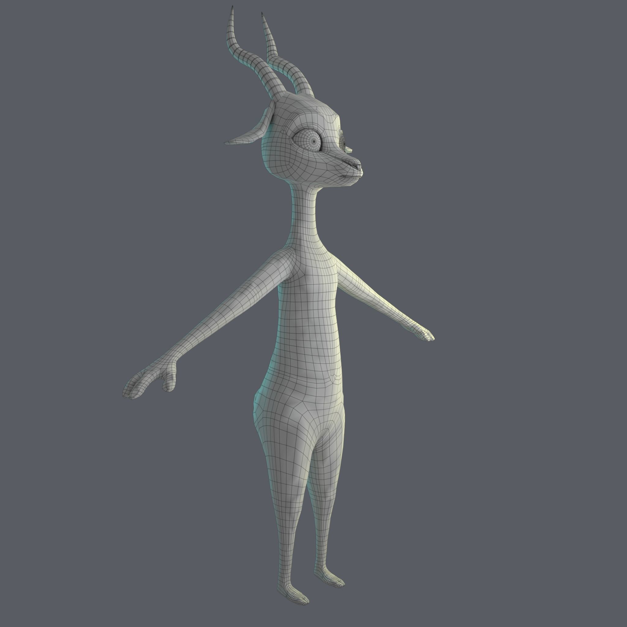 Stylized Deer NoRig Low-poly 3D model_20