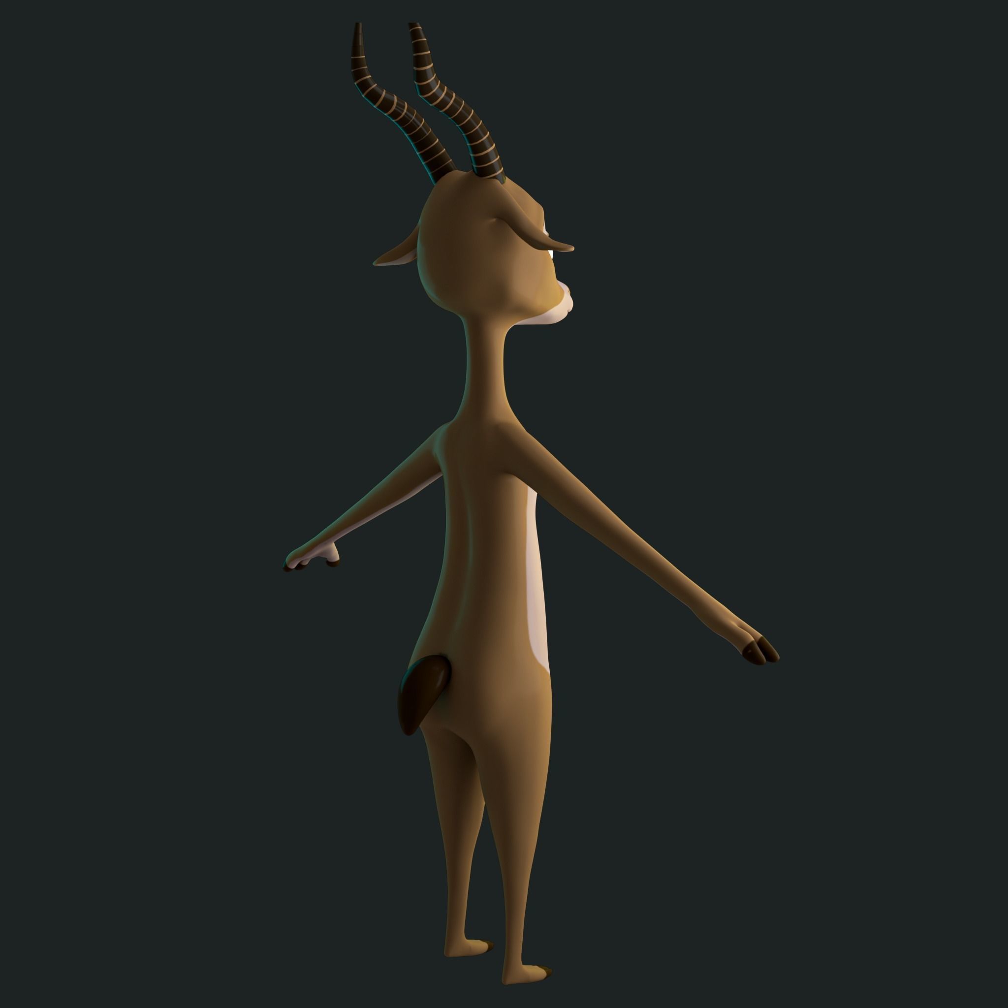 Stylized Deer NoRig Low-poly 3D model_13