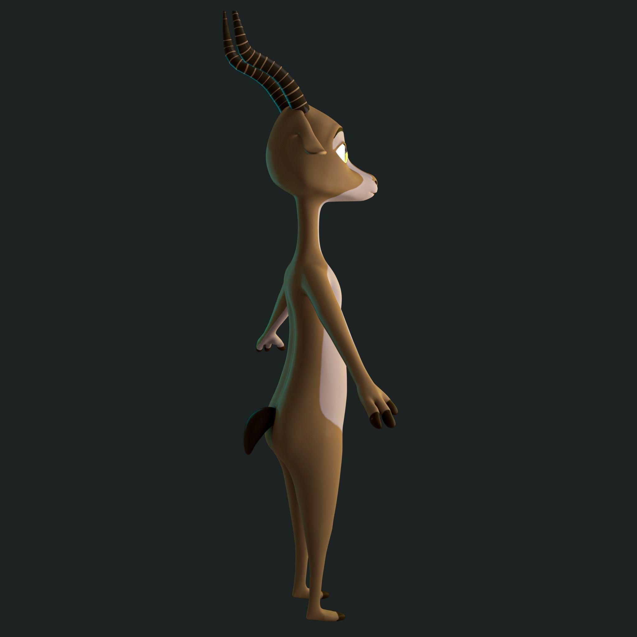 Stylized Deer NoRig Low-poly 3D model_11
