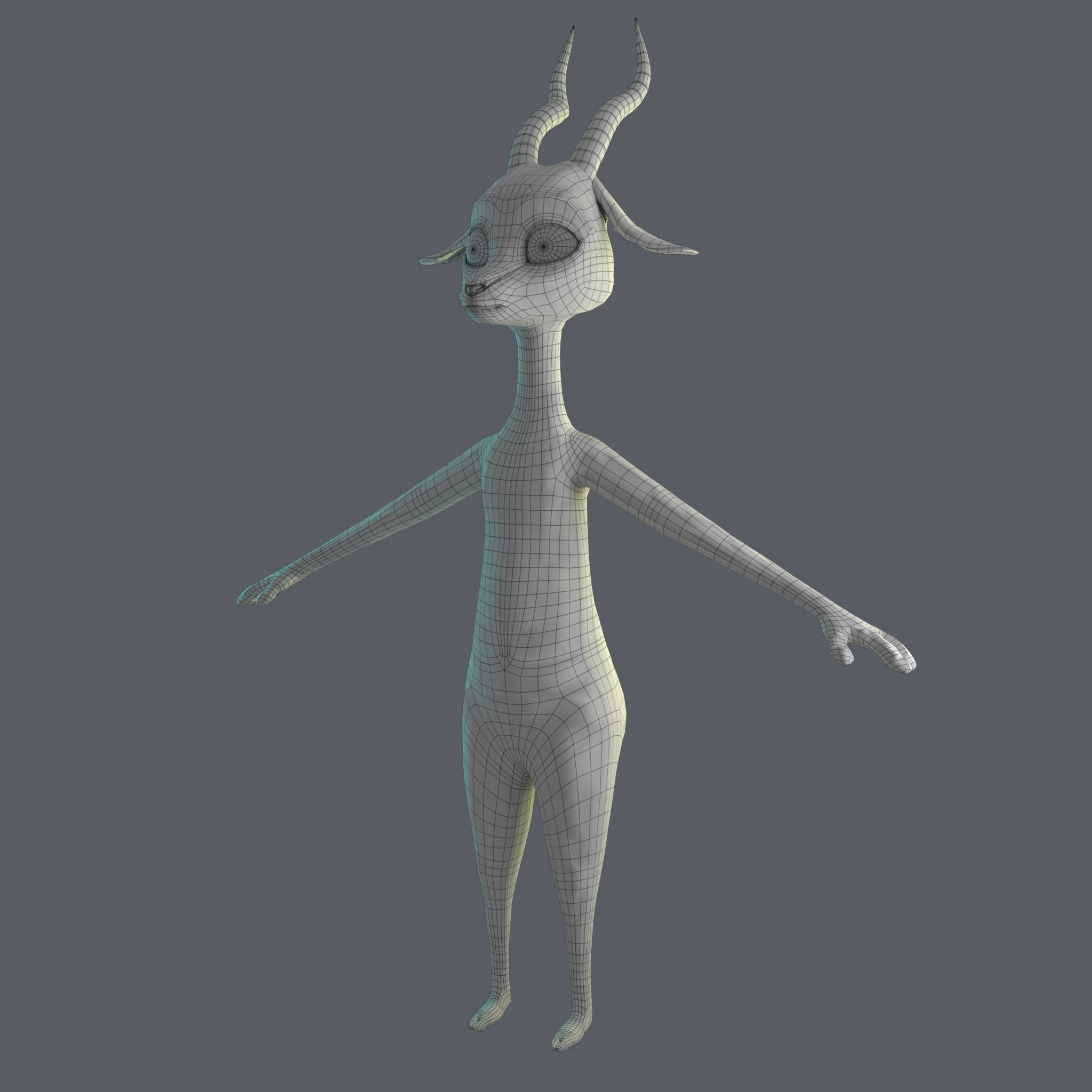 Stylized Deer NoRig Low-poly 3D model_24