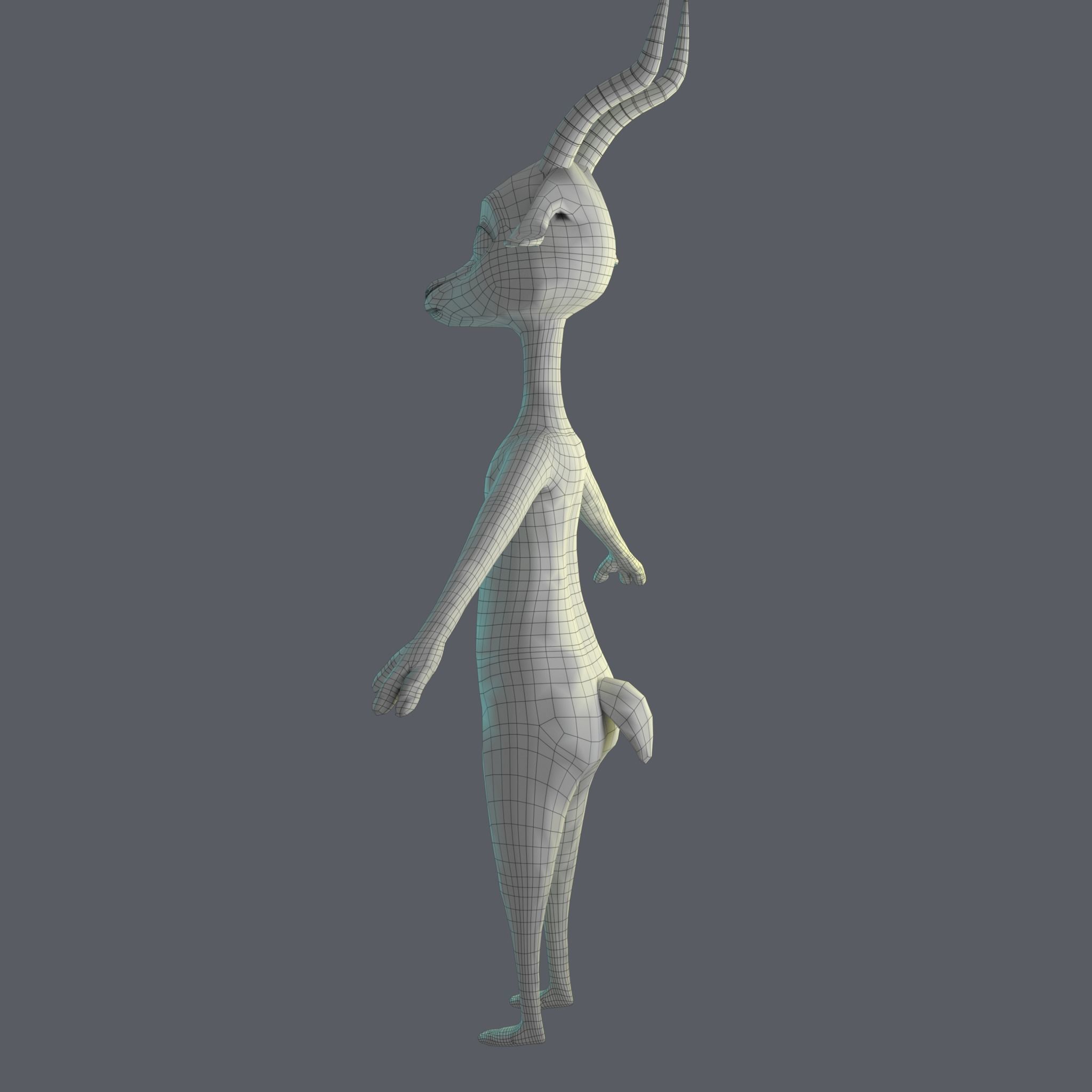 Stylized Deer NoRig Low-poly 3D model_23