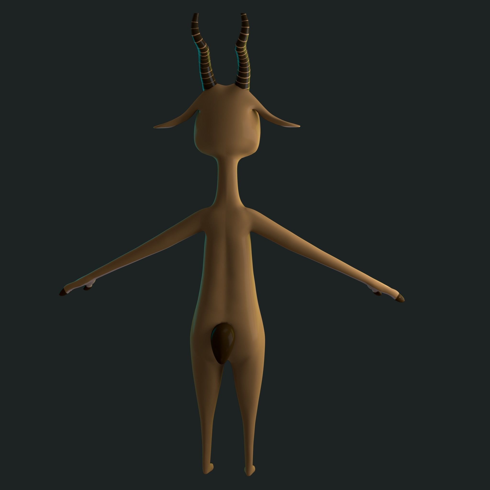 Stylized Deer NoRig Low-poly 3D model_14