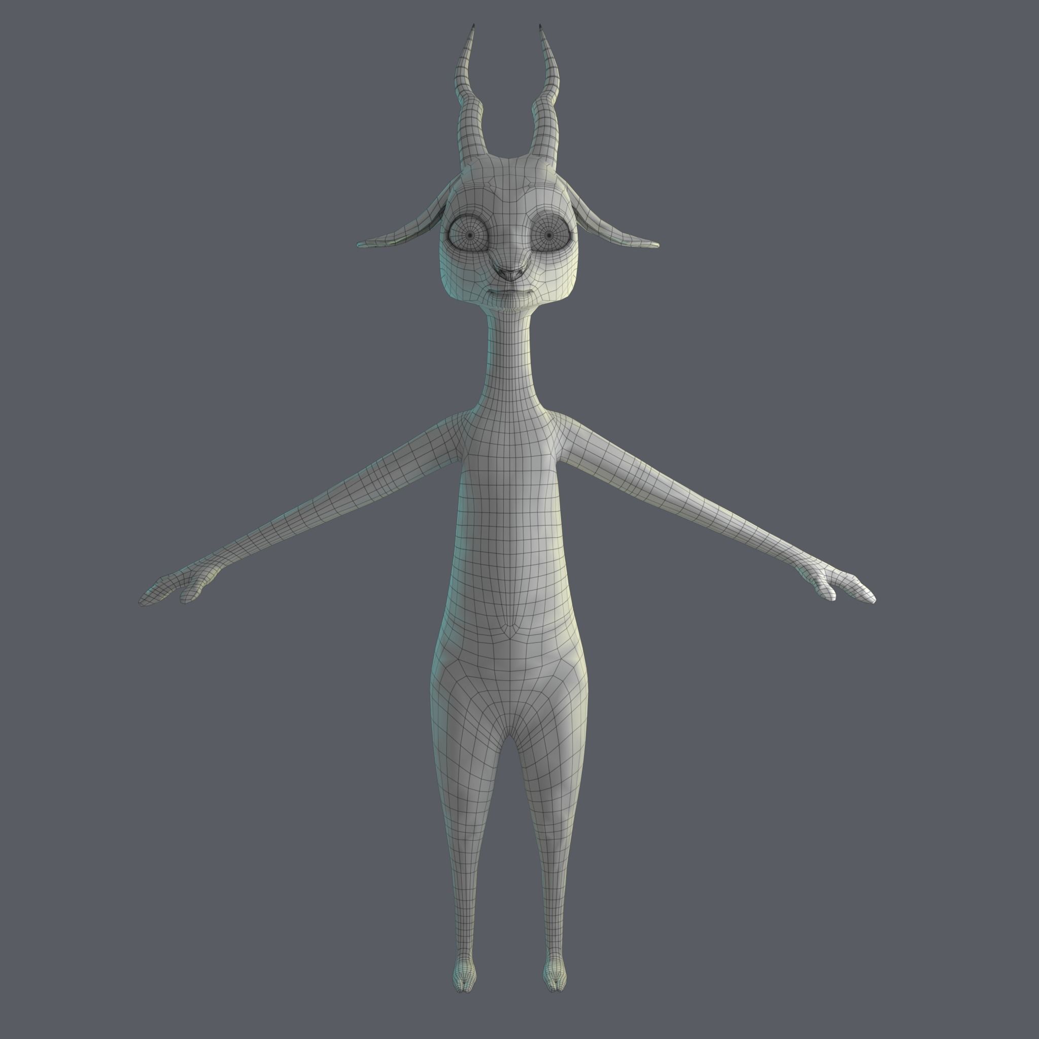 Stylized Deer NoRig Low-poly 3D model_19