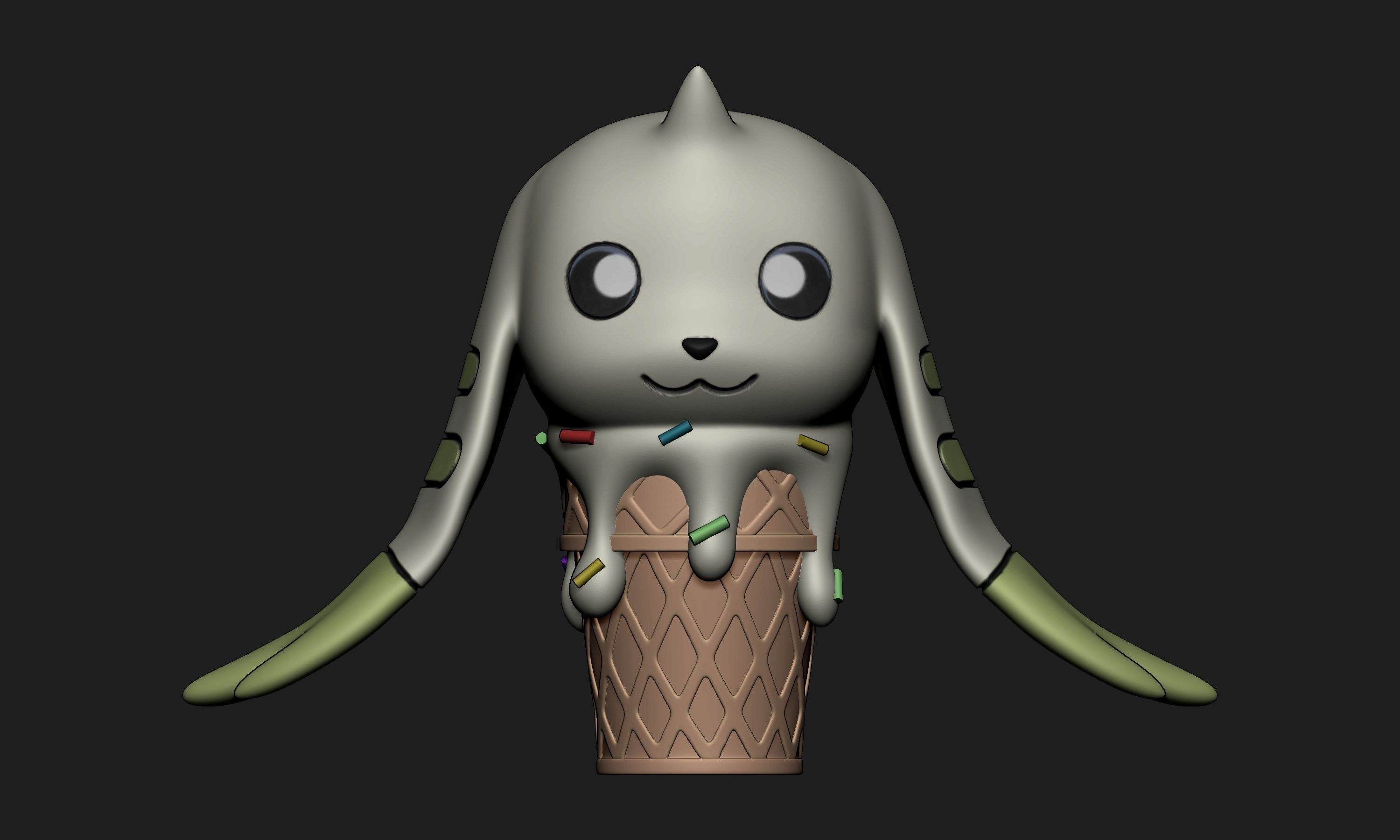 Digimon - Ice Cream Terriermon  3D print model_1
