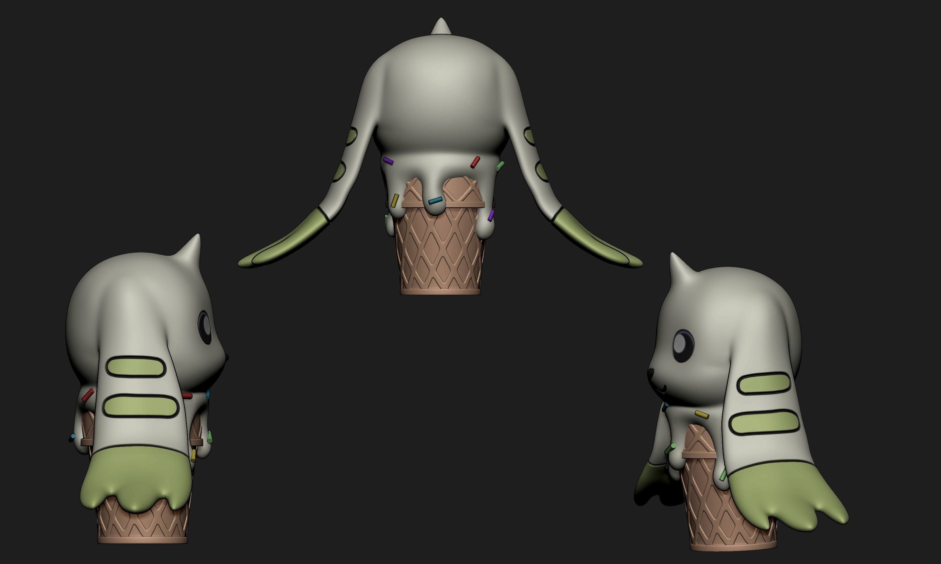 Digimon - Ice Cream Terriermon  3D print model_3