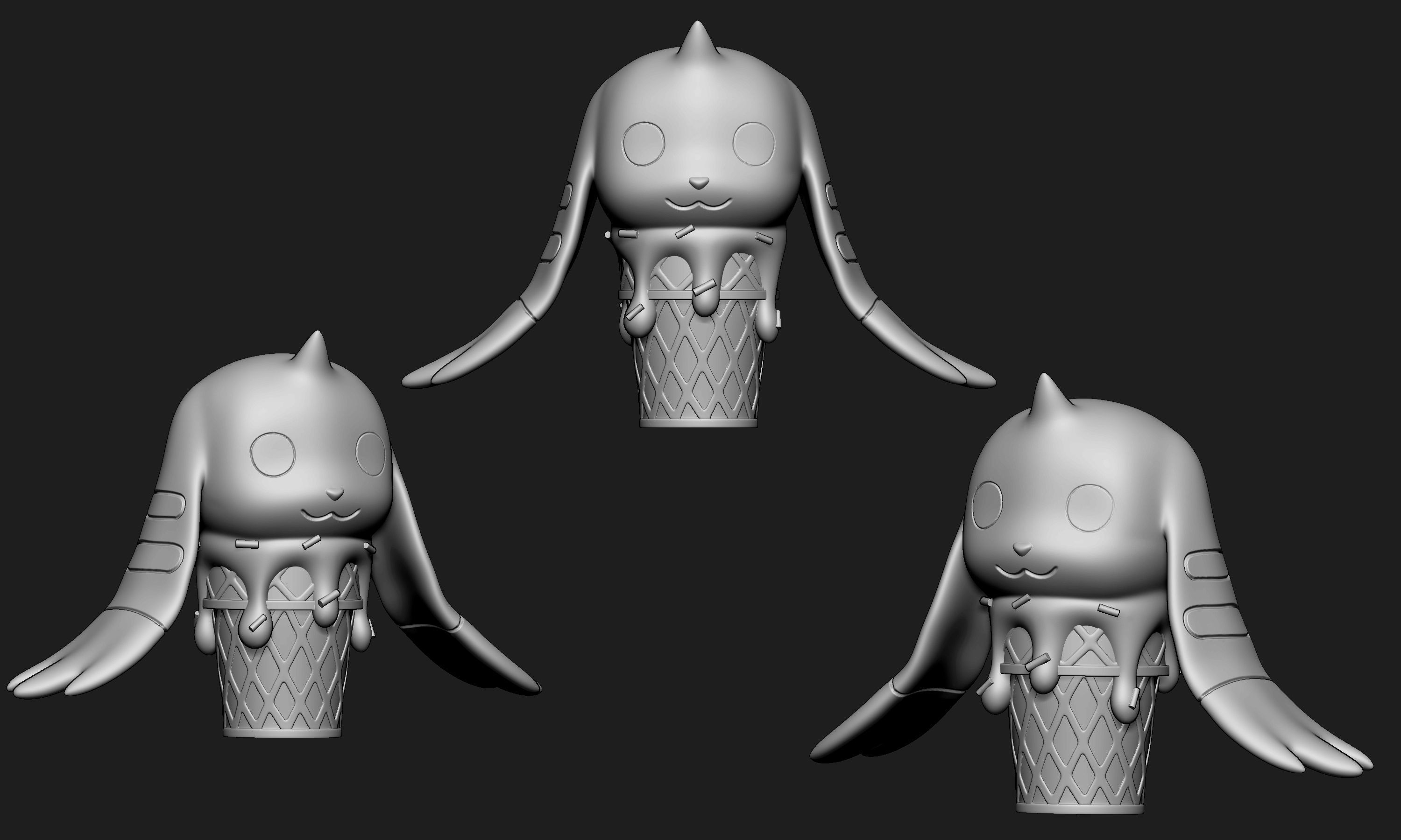 Digimon - Ice Cream Terriermon  3D print model_5