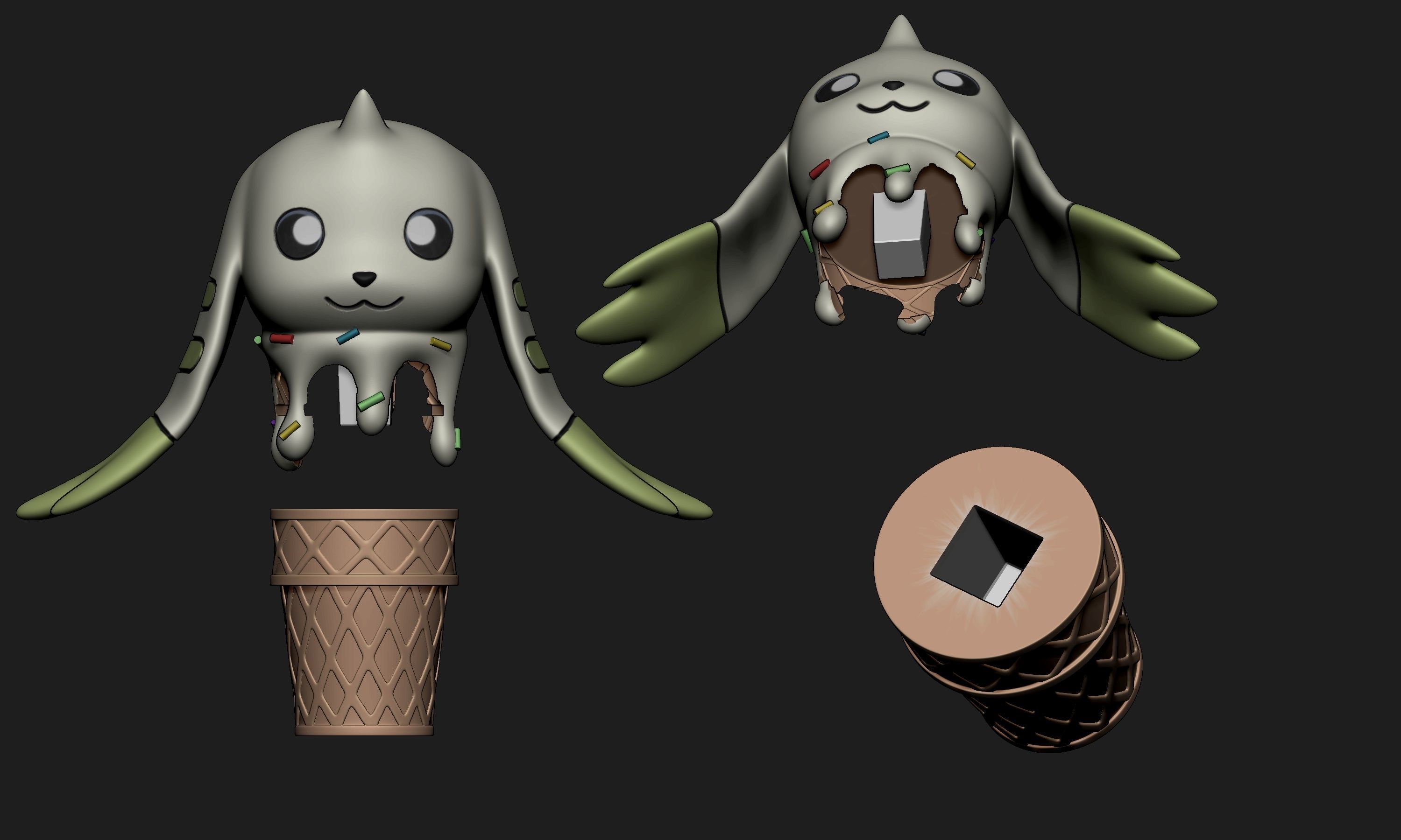 Digimon - Ice Cream Terriermon  3D print model_7