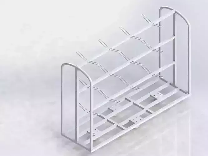 Trolley metal rack with four shelves