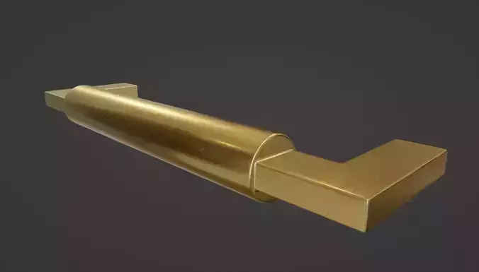 Slightly Worn Contemporary Brass Cabinet Handle