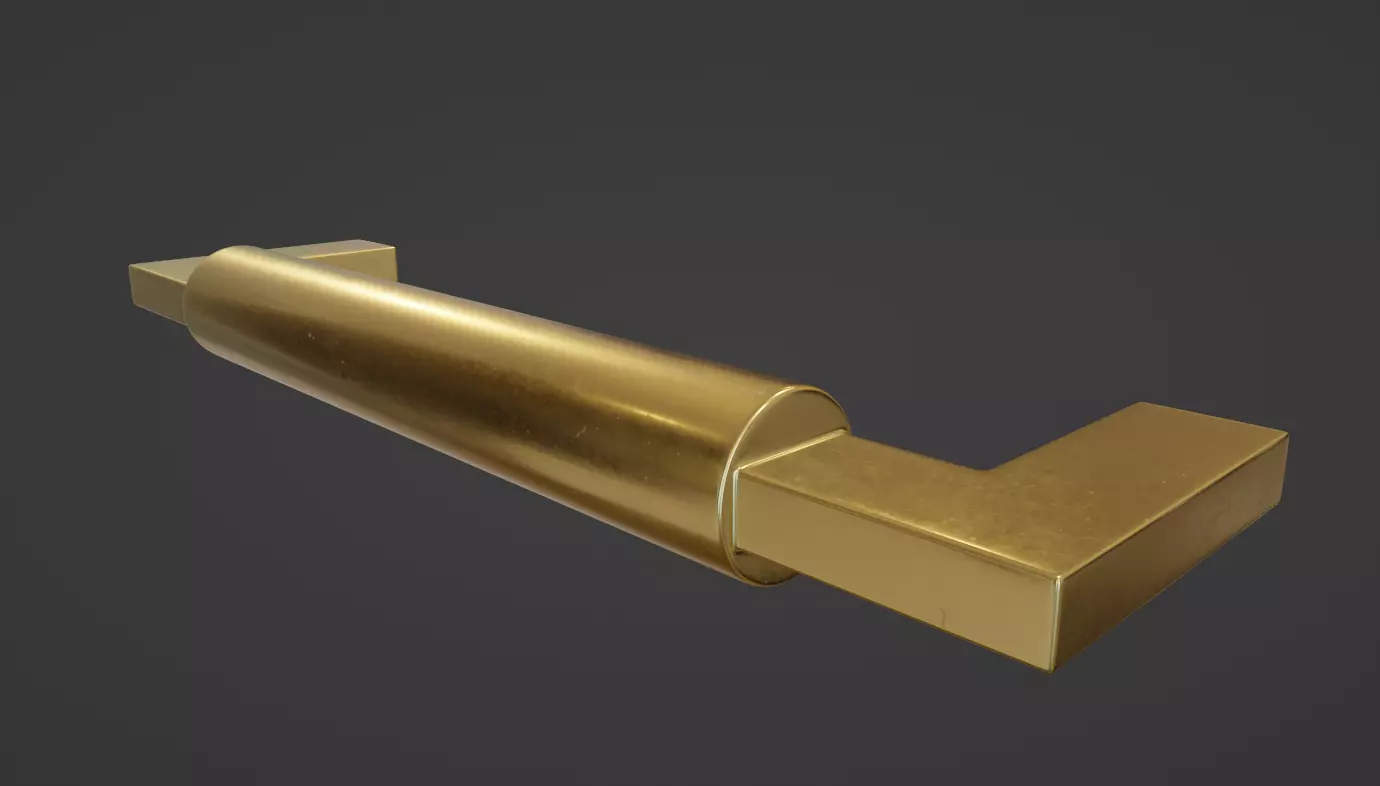 Slightly Worn Contemporary Brass Cabinet Handle Free low-poly 3D model