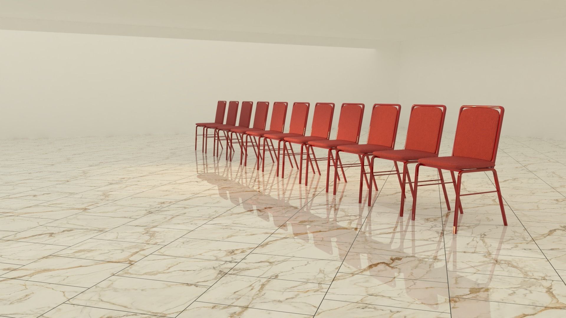 red chair  3D model_2