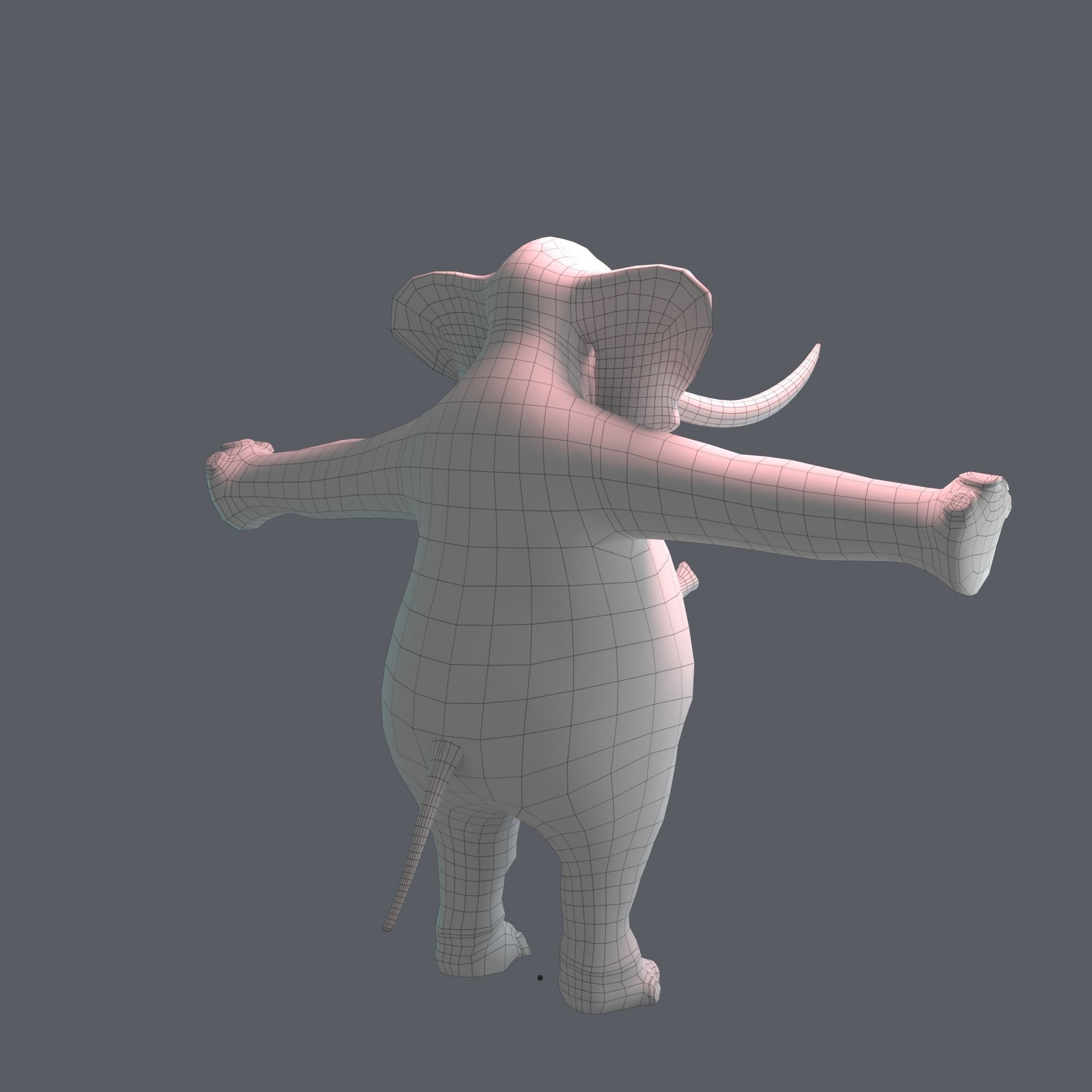 Stylized Elephant NoRig Low-poly 3D model_21