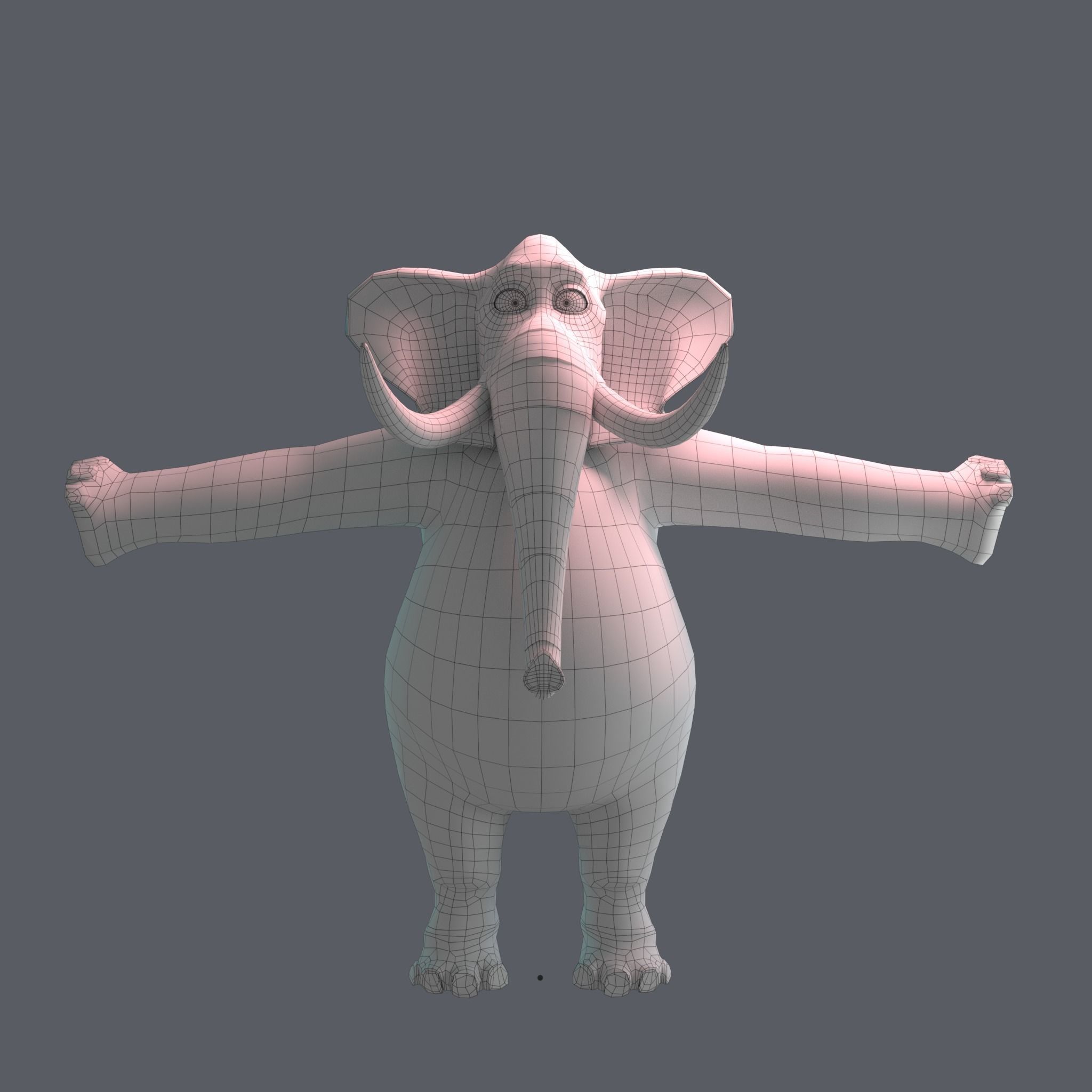 Stylized Elephant NoRig Low-poly 3D model_19