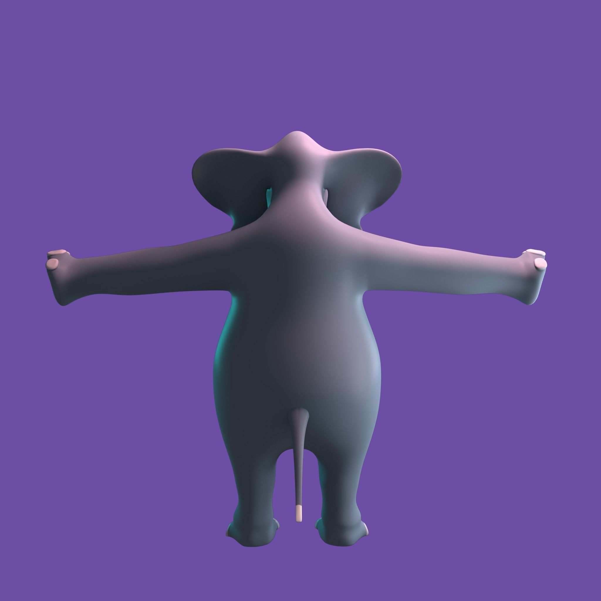 Stylized Elephant NoRig Low-poly 3D model_14