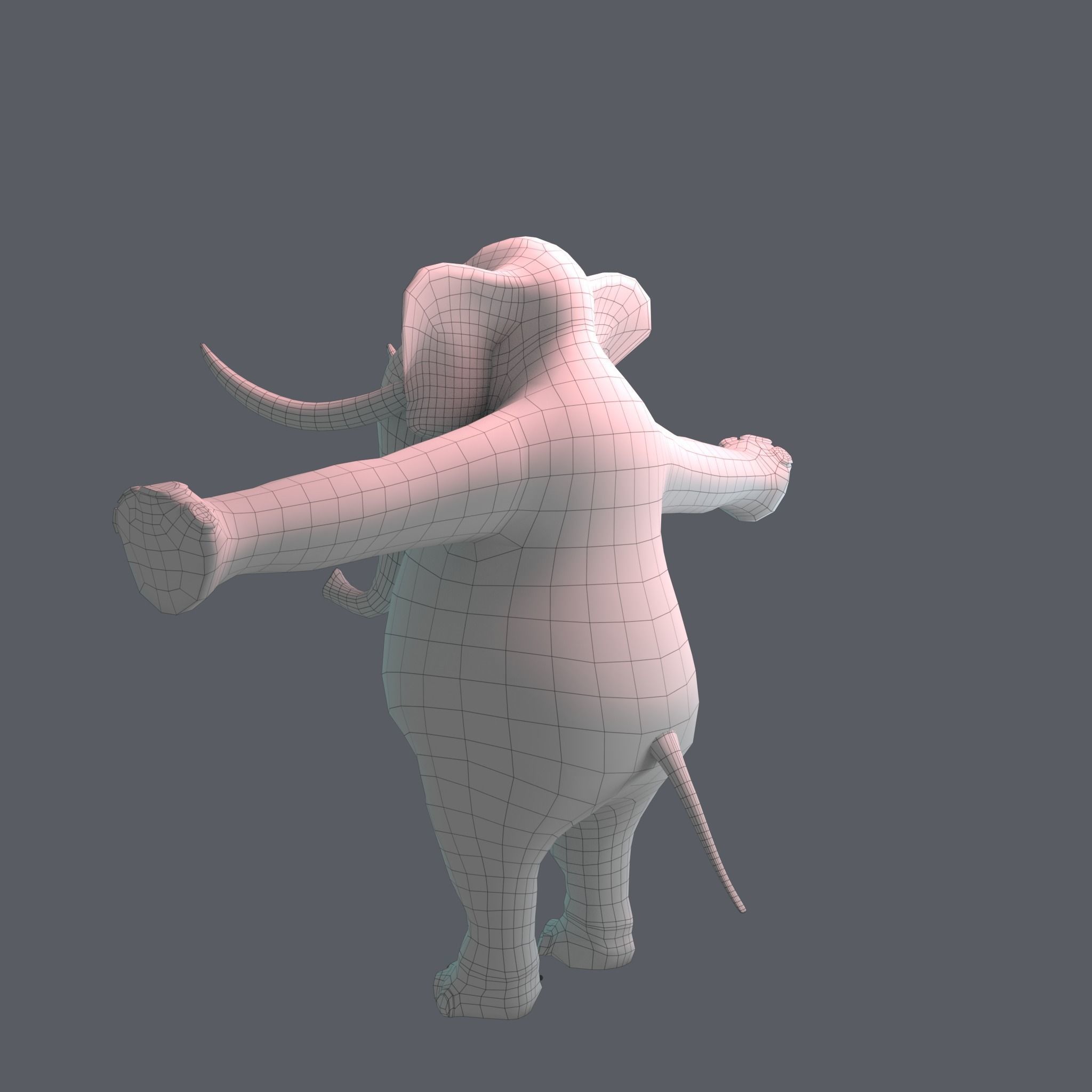 Stylized Elephant NoRig Low-poly 3D model_22