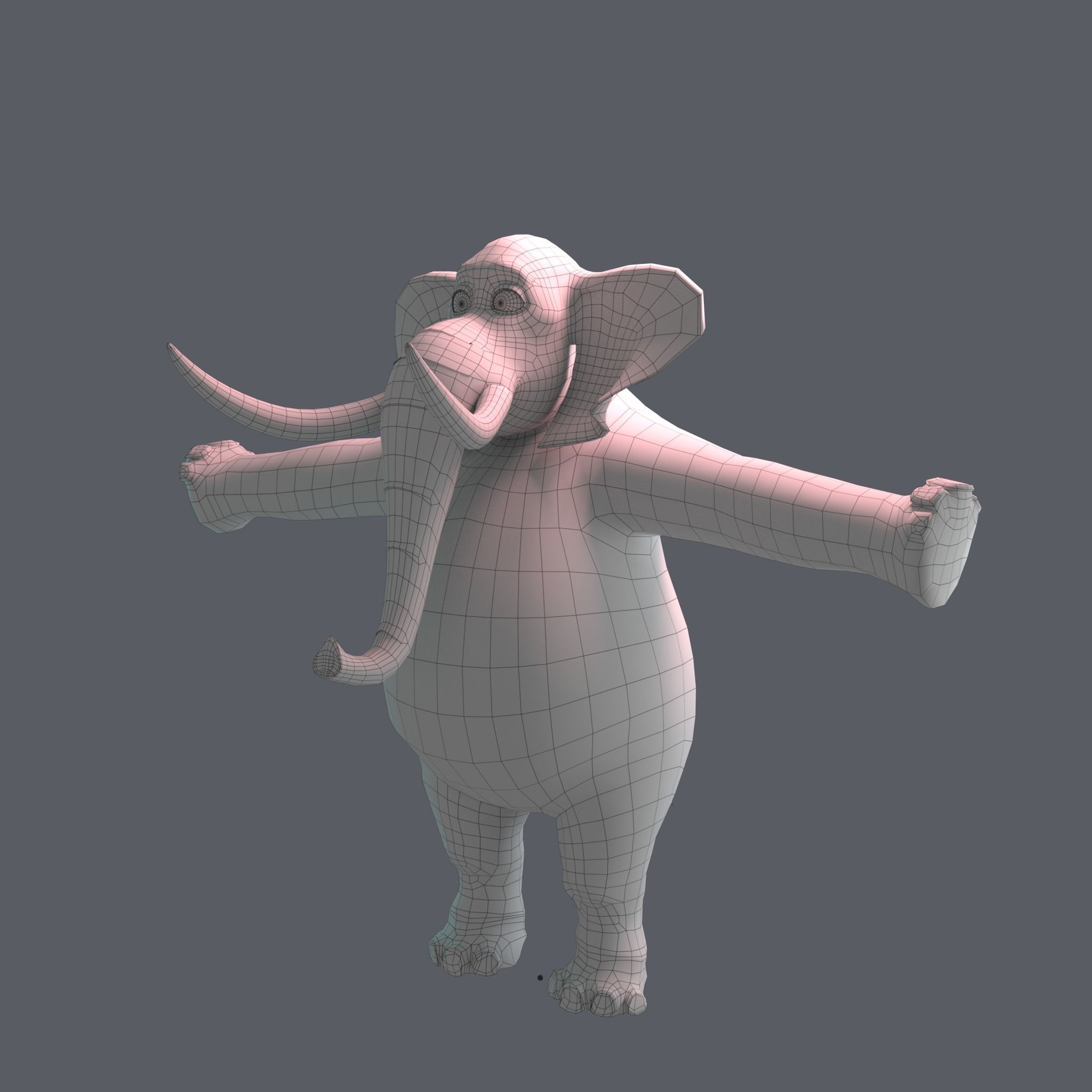 Stylized Elephant NoRig Low-poly 3D model_23