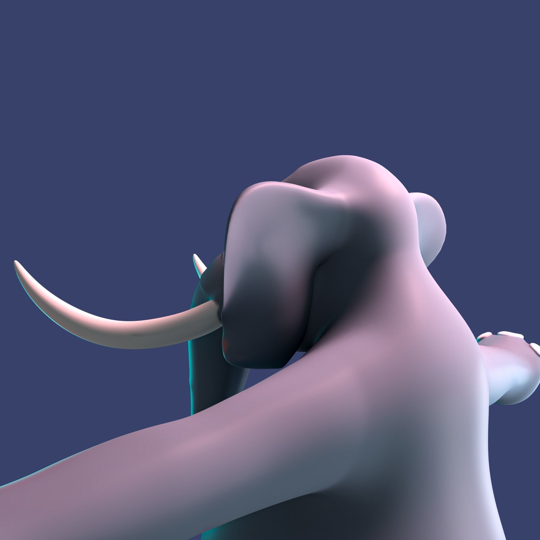 Stylized Elephant NoRig Low-poly 3D model_5
