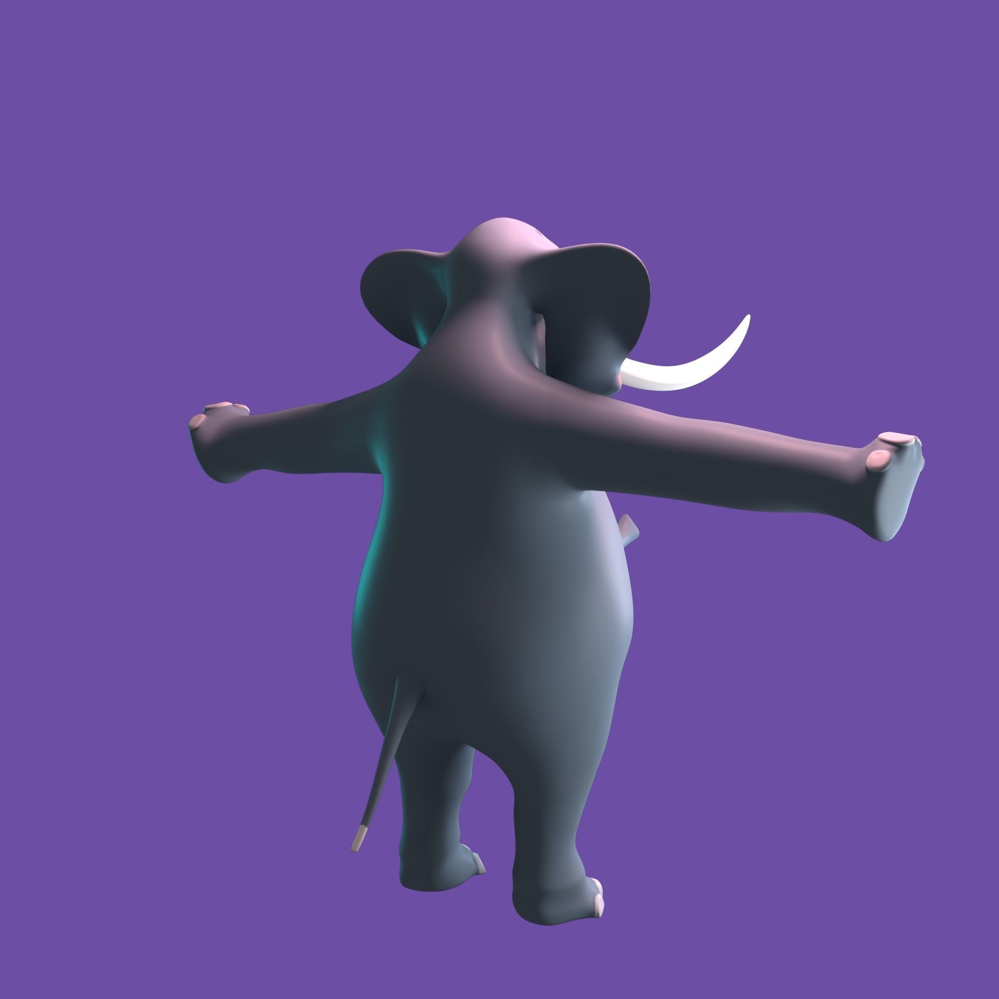 Stylized Elephant NoRig Low-poly 3D model_13