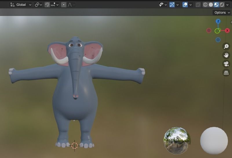 Stylized Elephant NoRig Low-poly 3D model_25