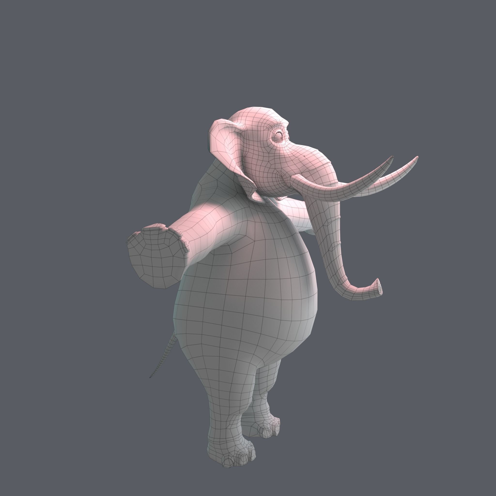 Stylized Elephant NoRig Low-poly 3D model_20
