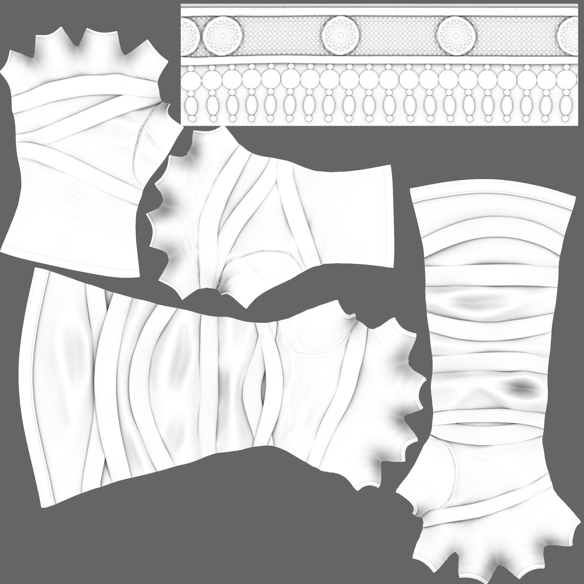 Medieval Female Warrior Gloves Low-poly 3D model_13