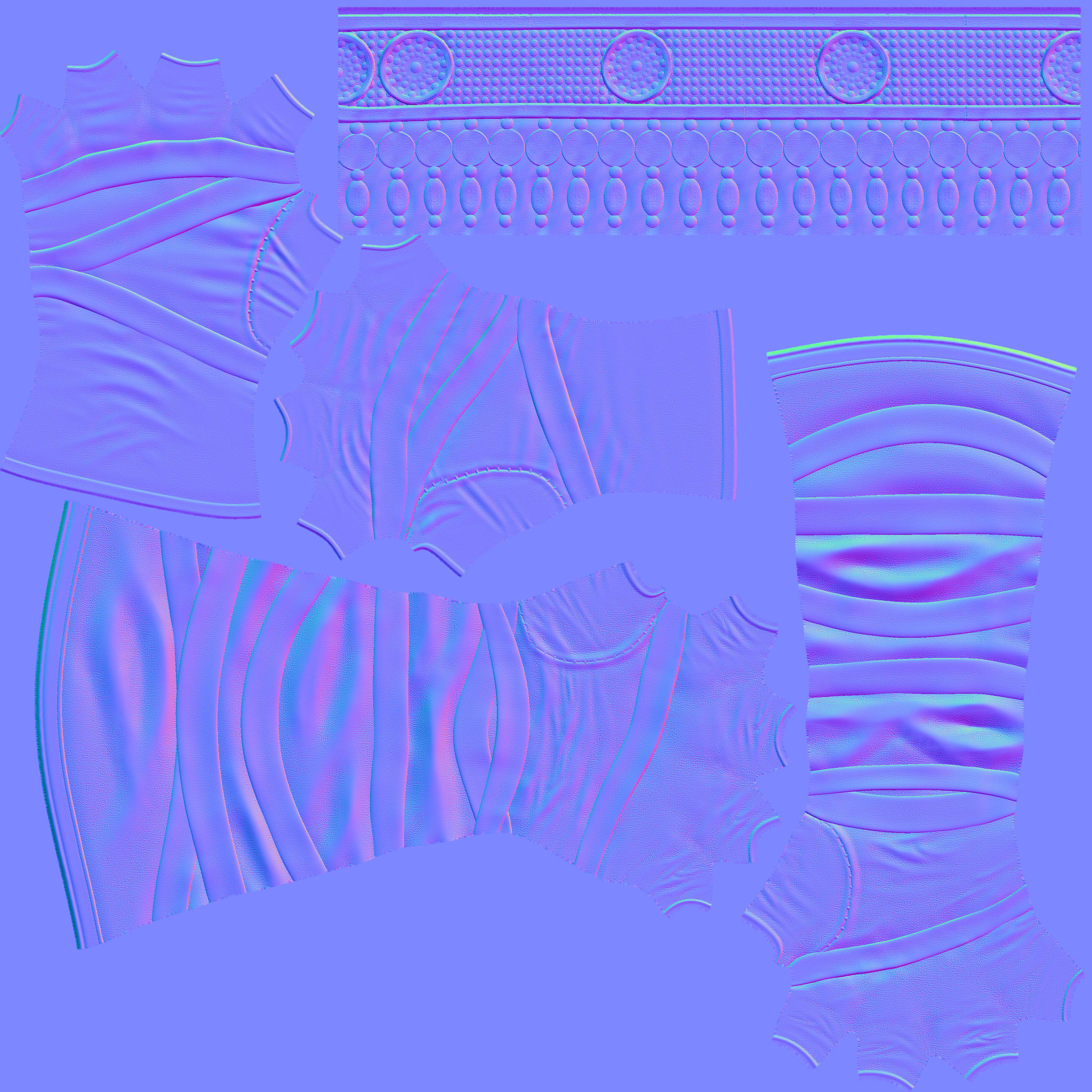 Medieval Female Warrior Gloves Low-poly 3D model_11