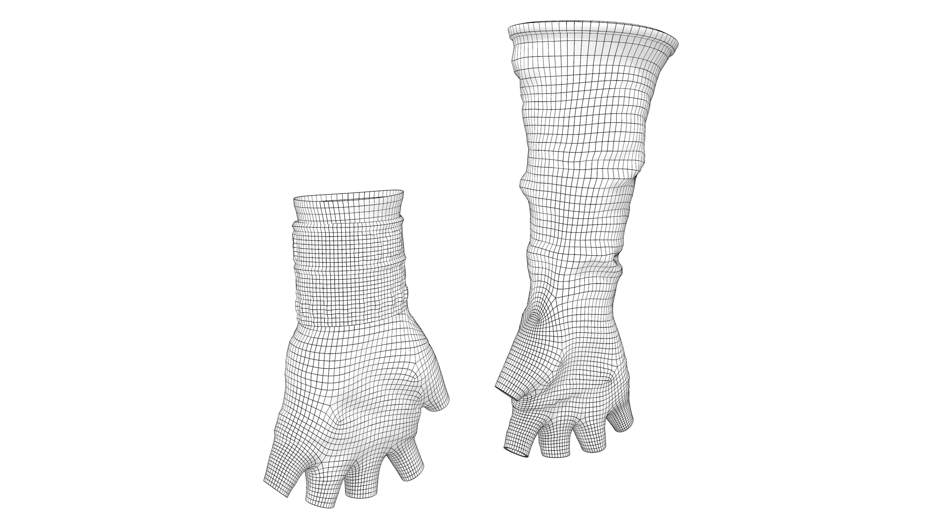 Medieval Female Warrior Gloves Low-poly 3D model_8
