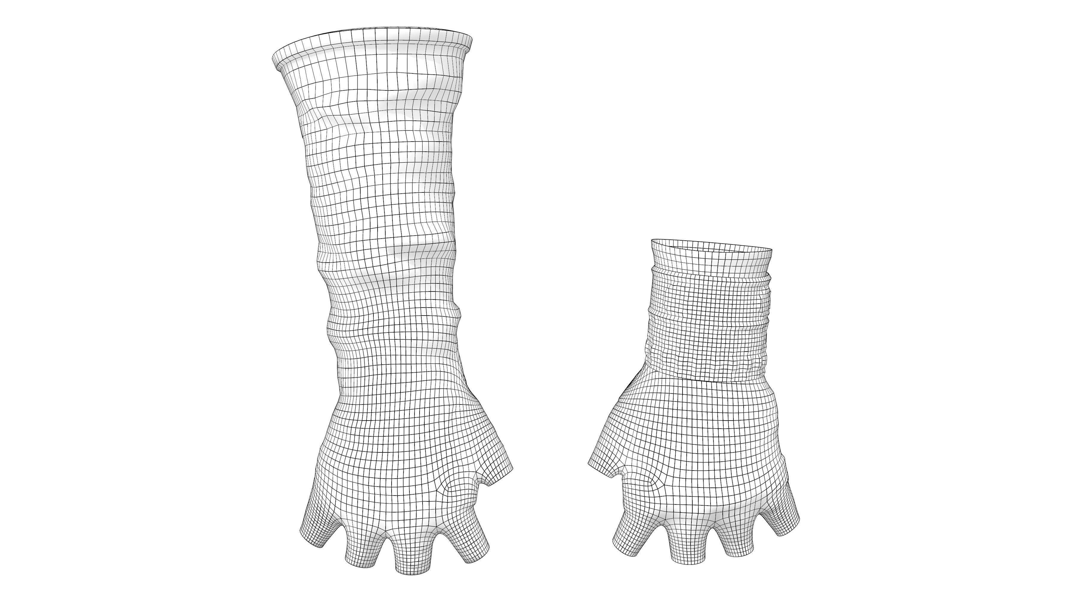 Medieval Female Warrior Gloves Low-poly 3D model_7