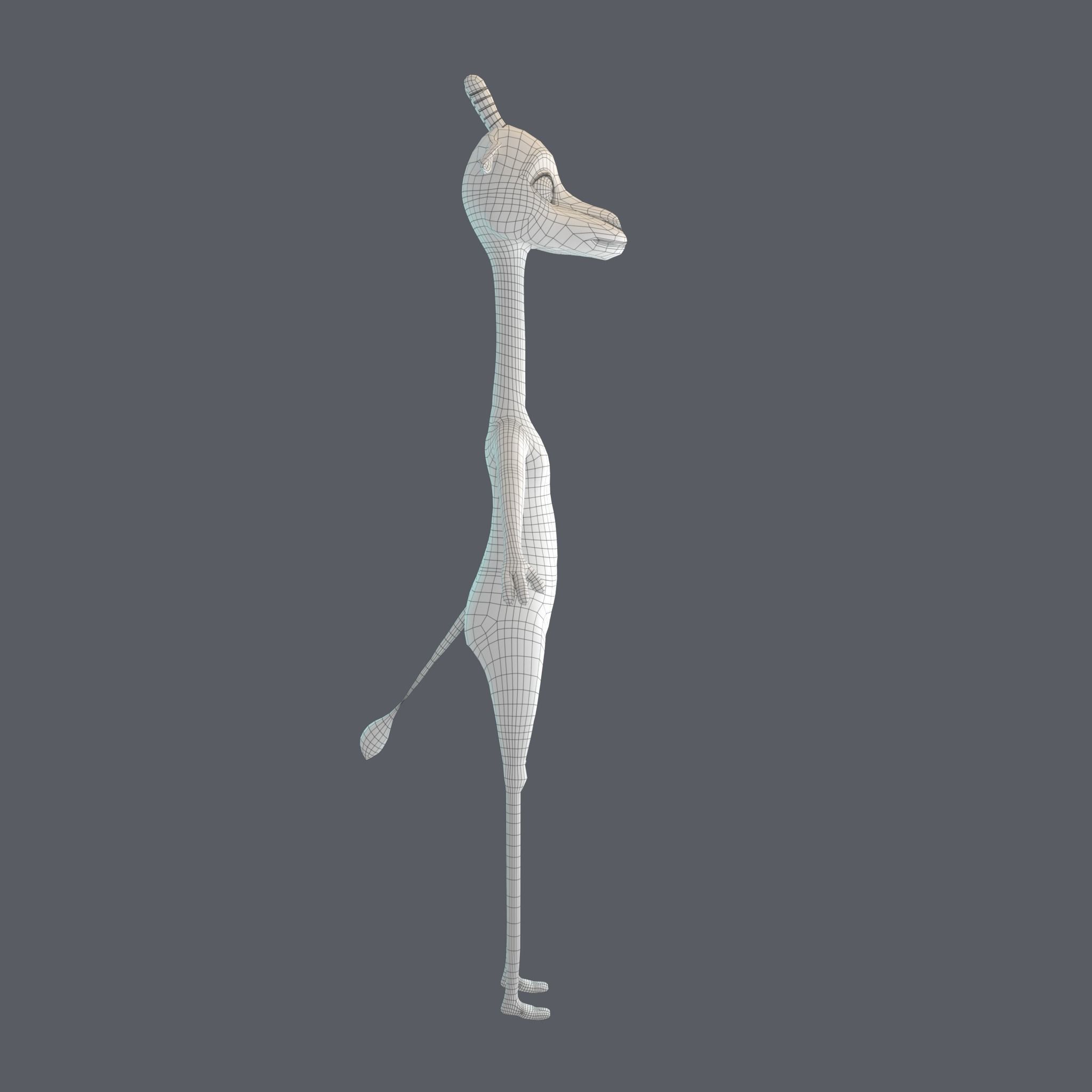 Stylized Giraffe NoRig Low-poly 3D model_15