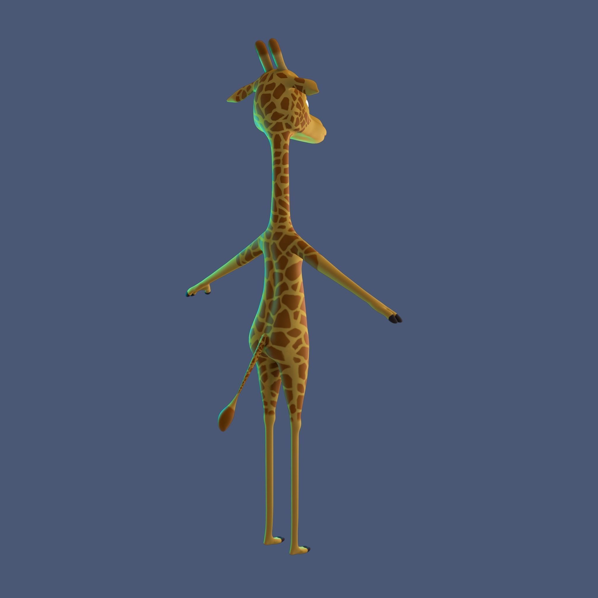Stylized Giraffe NoRig Low-poly 3D model_6