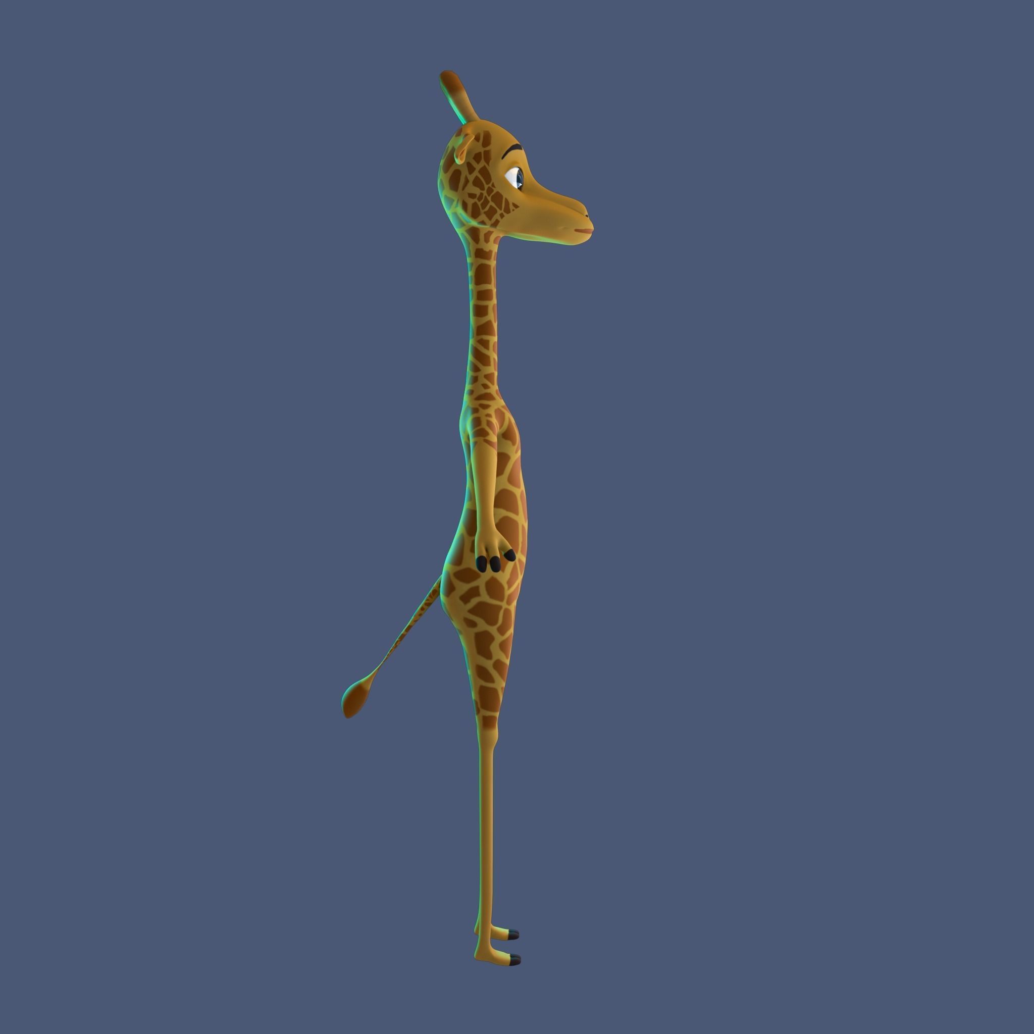 Stylized Giraffe NoRig Low-poly 3D model_4