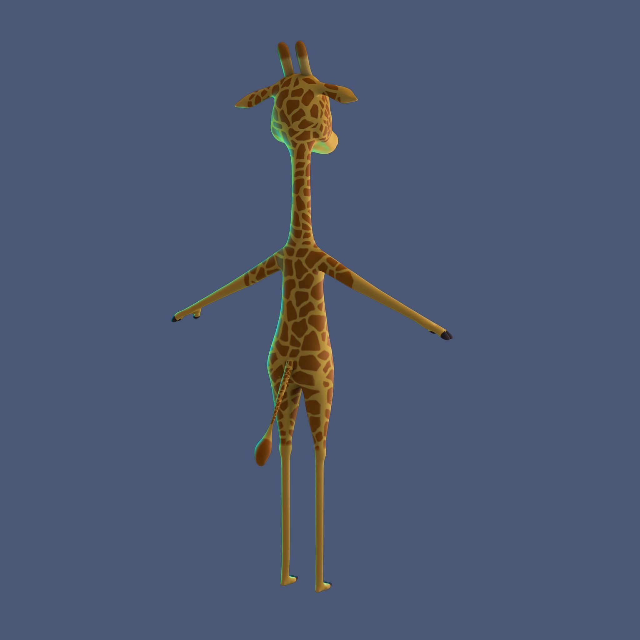 Stylized Giraffe NoRig Low-poly 3D model_7