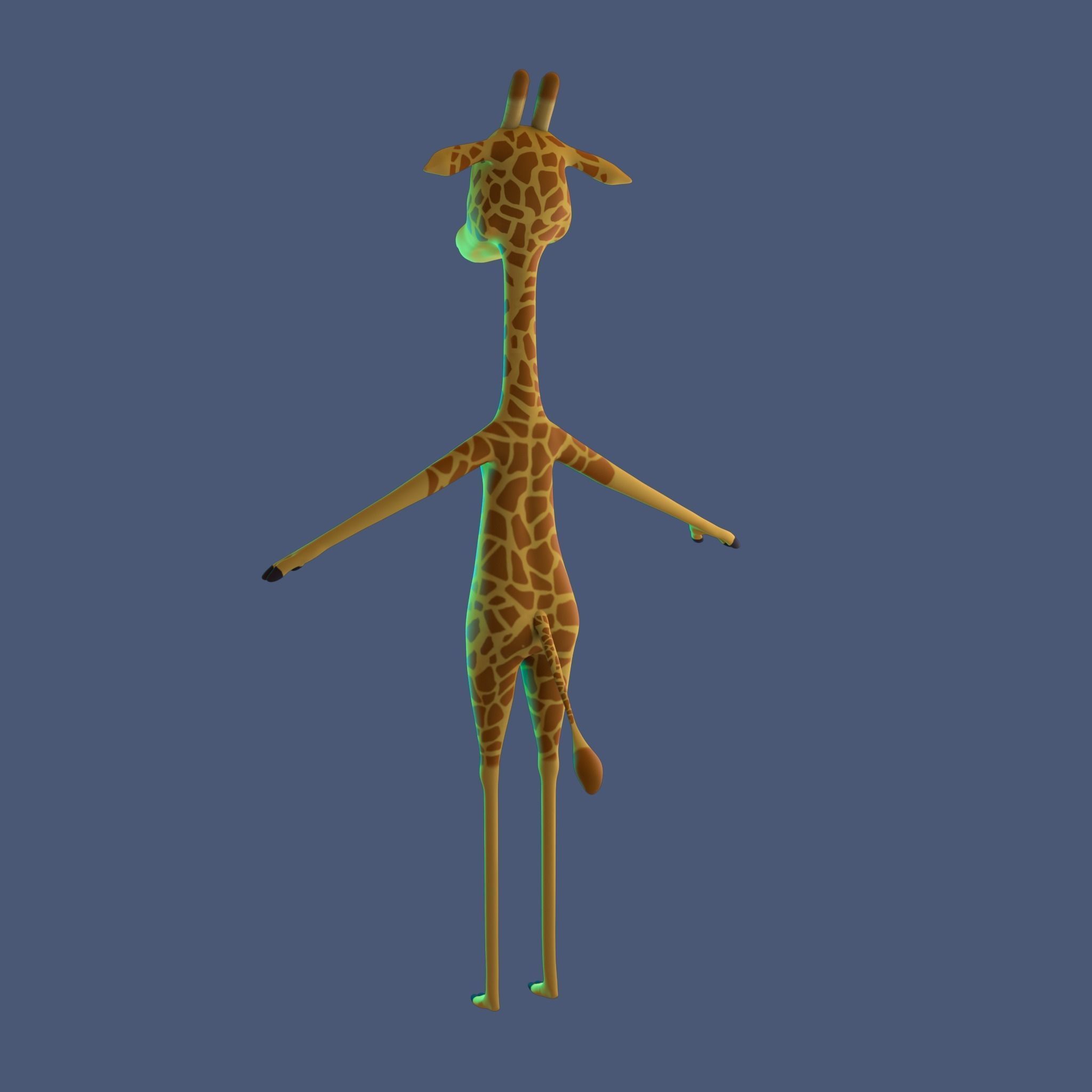 Stylized Giraffe NoRig Low-poly 3D model_9